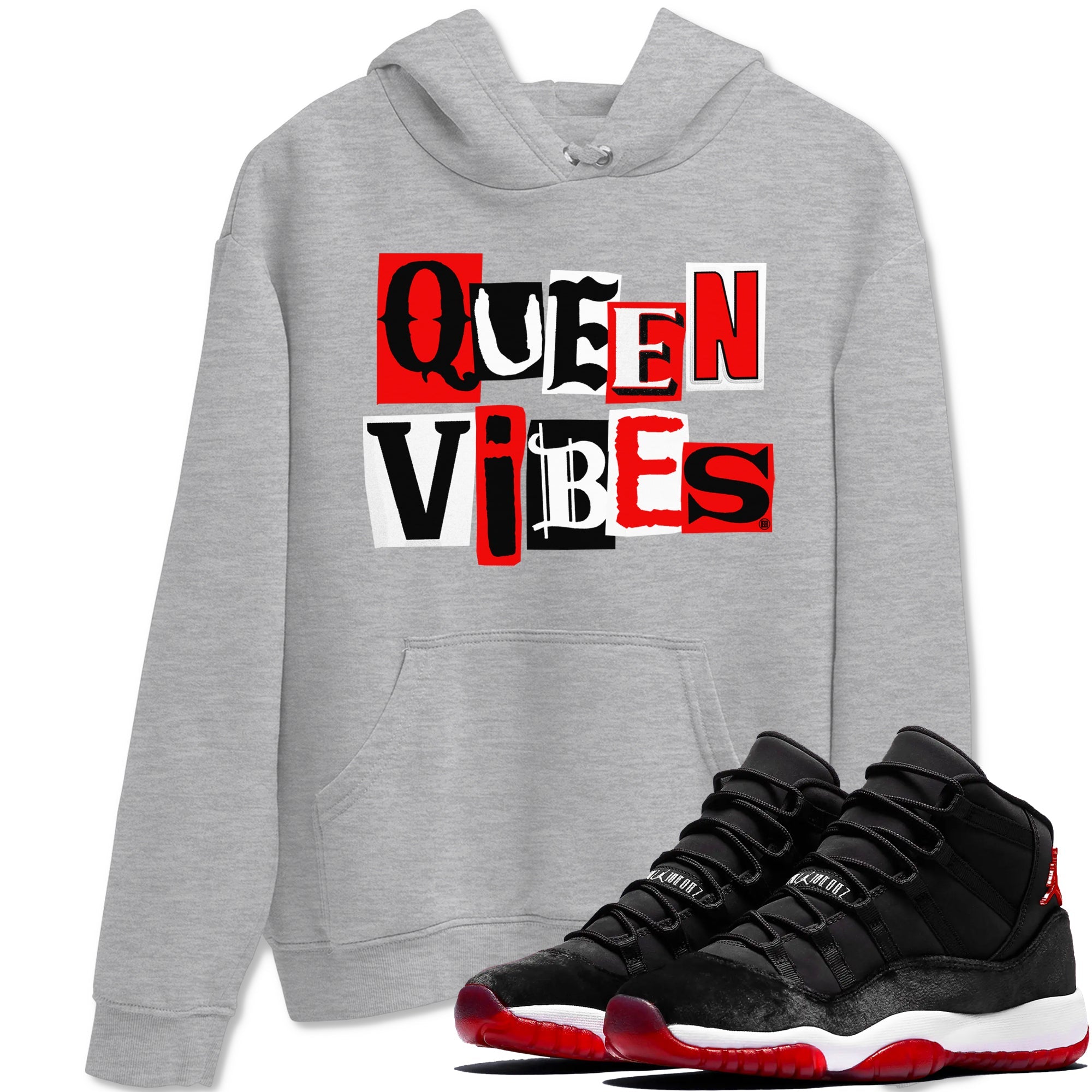 Queen Vibes snkmatch Tees - Air Jordan 11 Bred Velvet