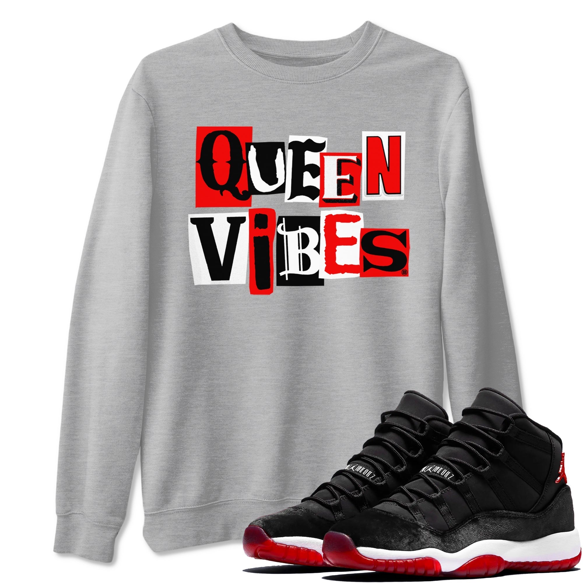 Queen Vibes snkmatch Tees - Air Jordan 11 Bred Velvet