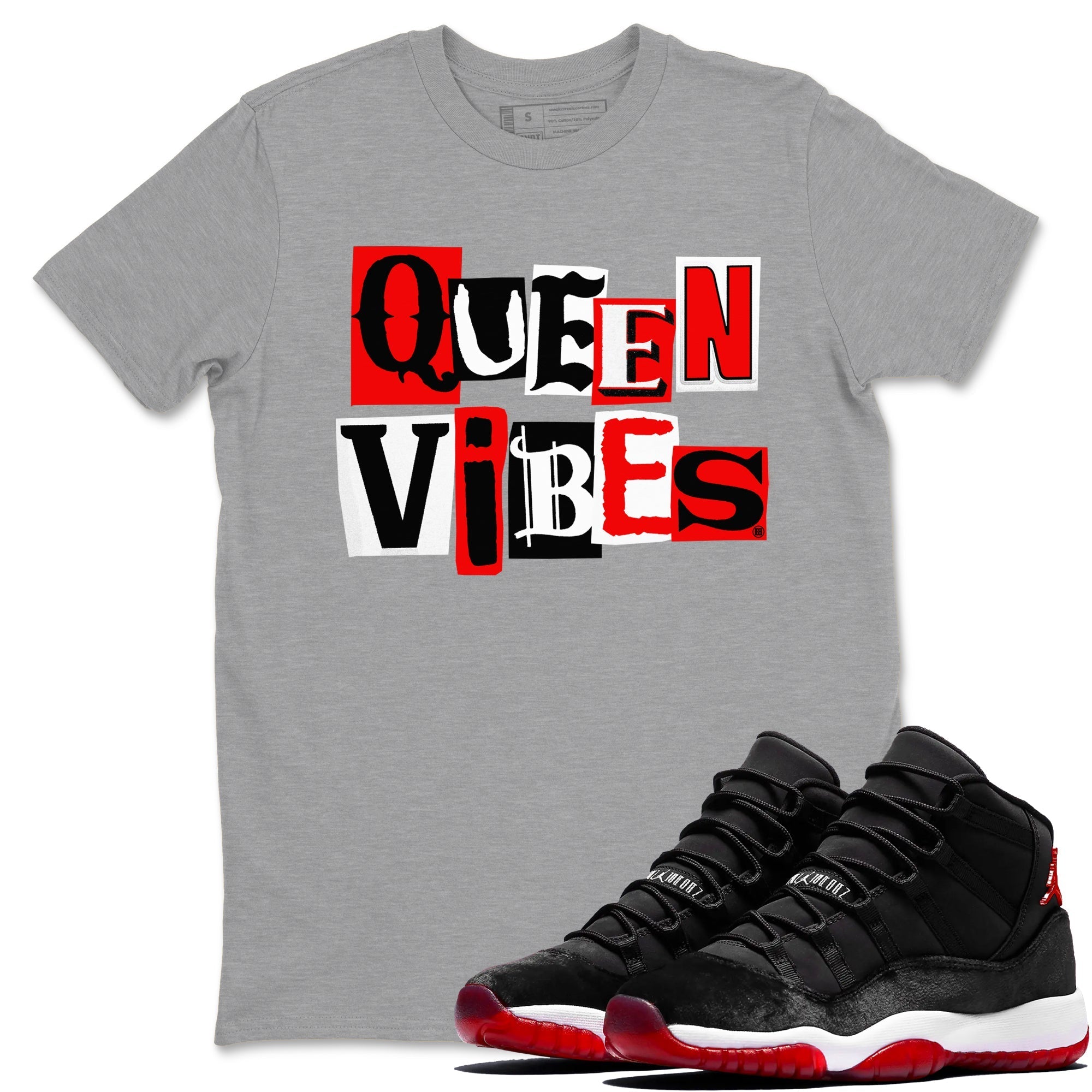 Queen Vibes snkmatch Tees - Air Jordan 11 Bred Velvet