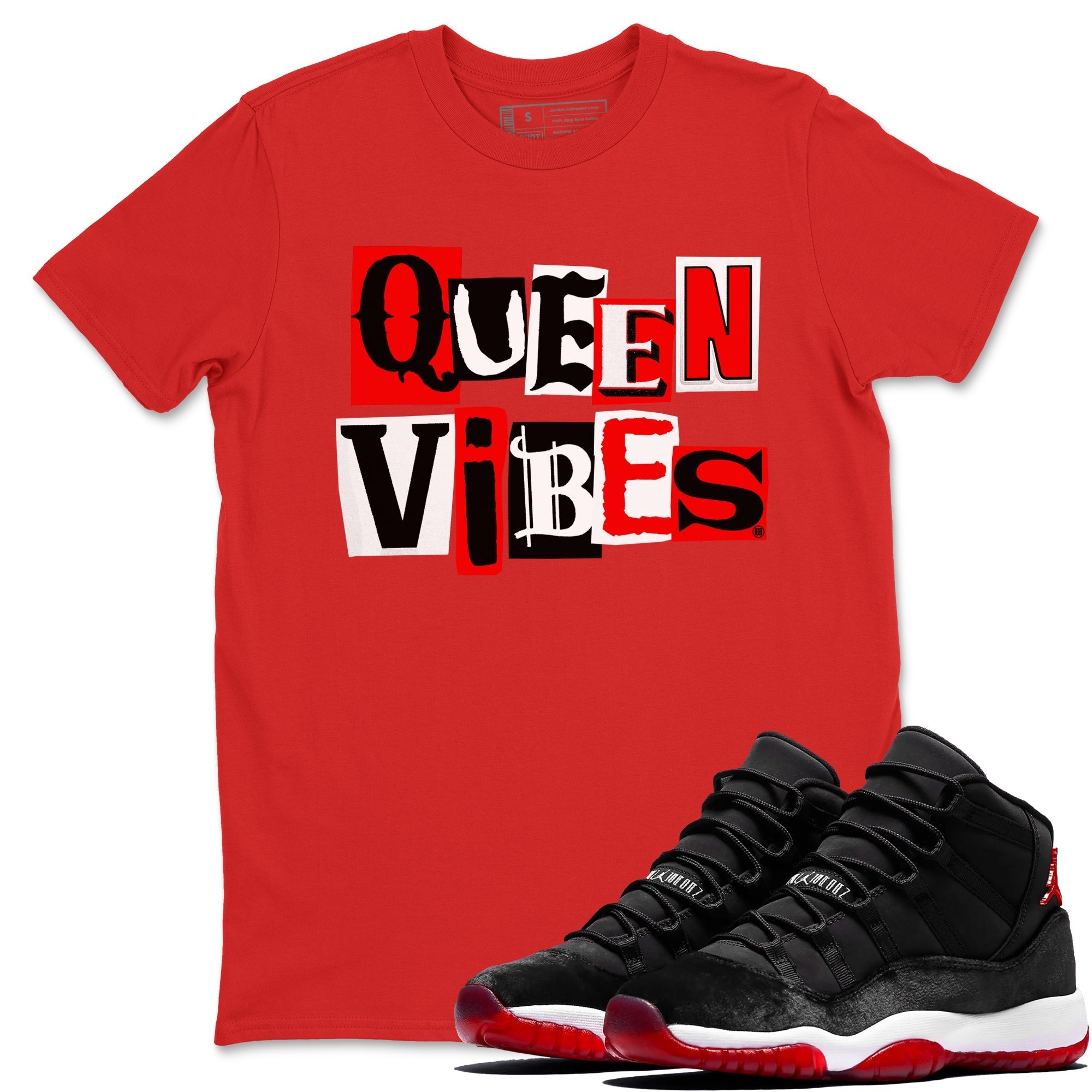Queen Vibes snkmatch Tees - Air Jordan 11 Bred Velvet