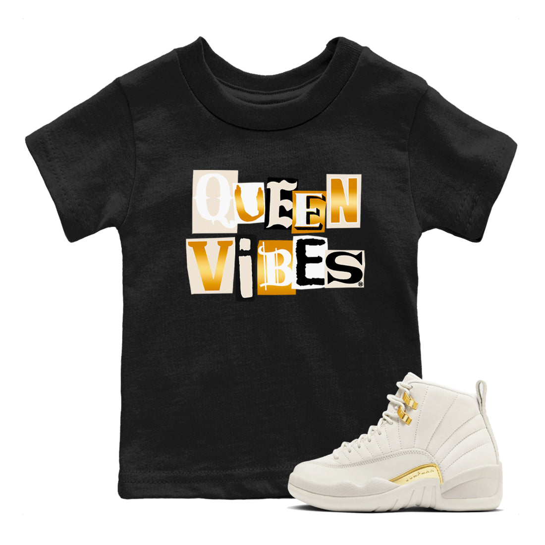 Queen Vibes snkmatch Tees Kids - Air Jordan 12 Phantom