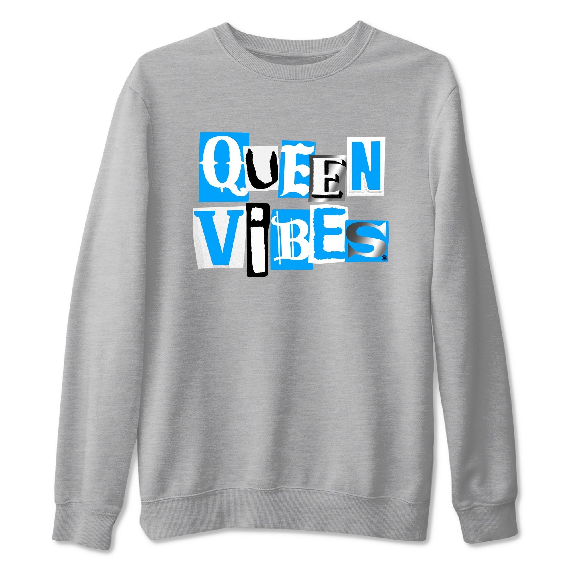 Queen Vibes snkmatch Tees - Air Jordan 12 White and University Blue