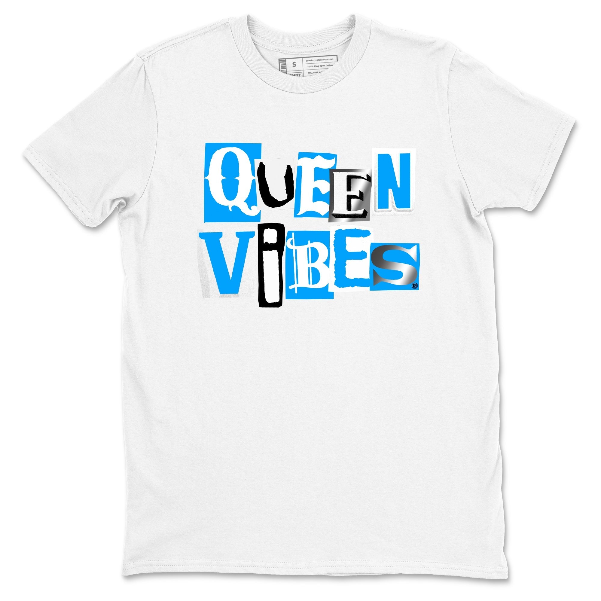 Queen Vibes snkmatch Tees - Air Jordan 12 White and University Blue