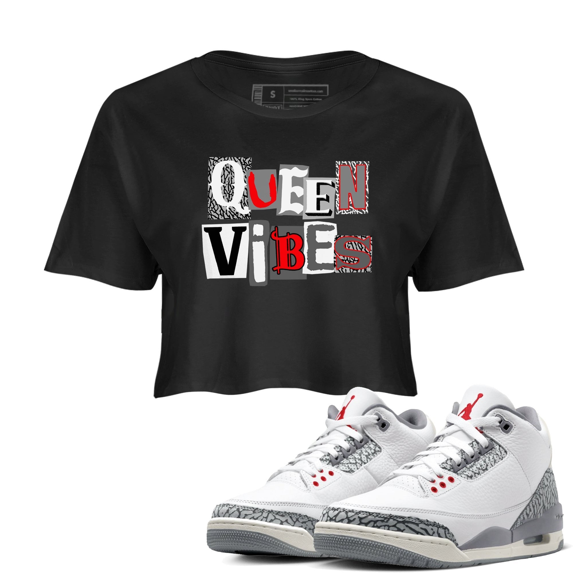 Queen Vibes snkmatch Women's Top - Air Jordan 3 Cement Grey