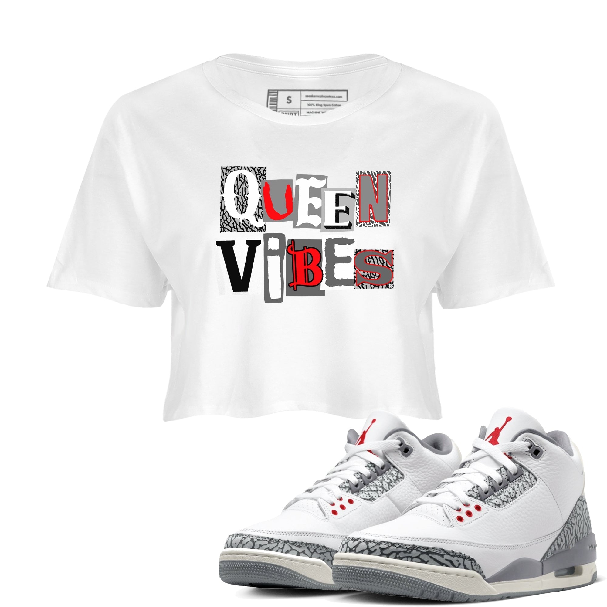 Queen Vibes snkmatch Women's Top - Air Jordan 3 Cement Grey