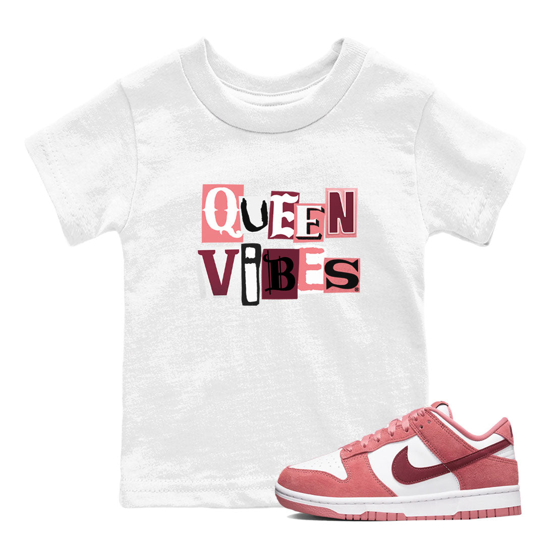 Queen Vibes snkmatch Tees Kids - Dunk Valentines Day 2024