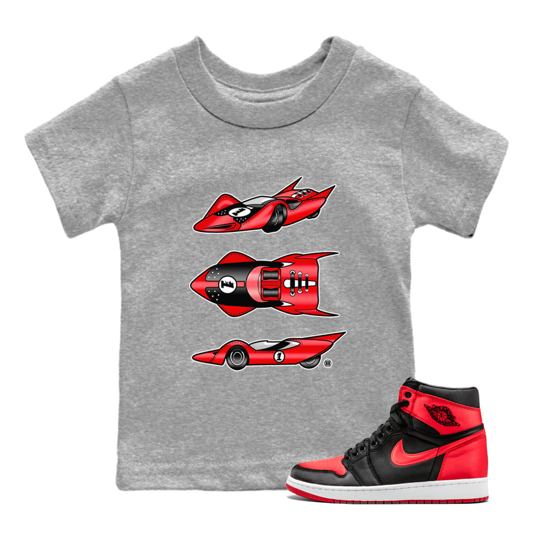 Race Car Kids Tops - Air Jordan 1 Satin Bred