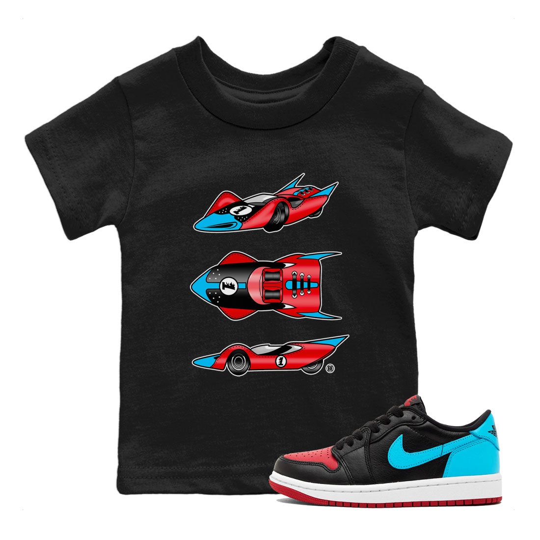 Race Car Kids Tops - Air Jordan 1 UNC to Chicago