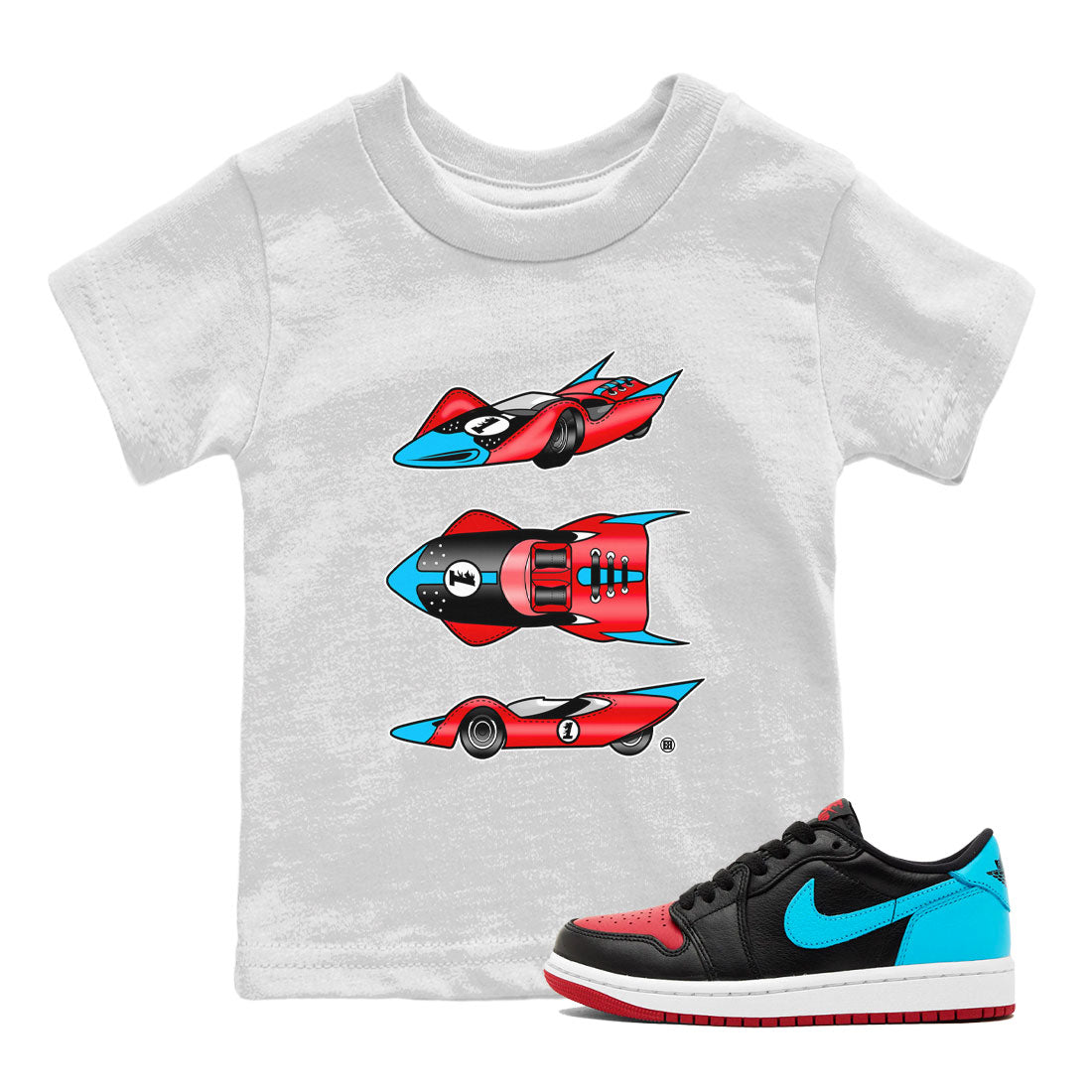 Race Car Kids Tops - Air Jordan 1 UNC to Chicago
