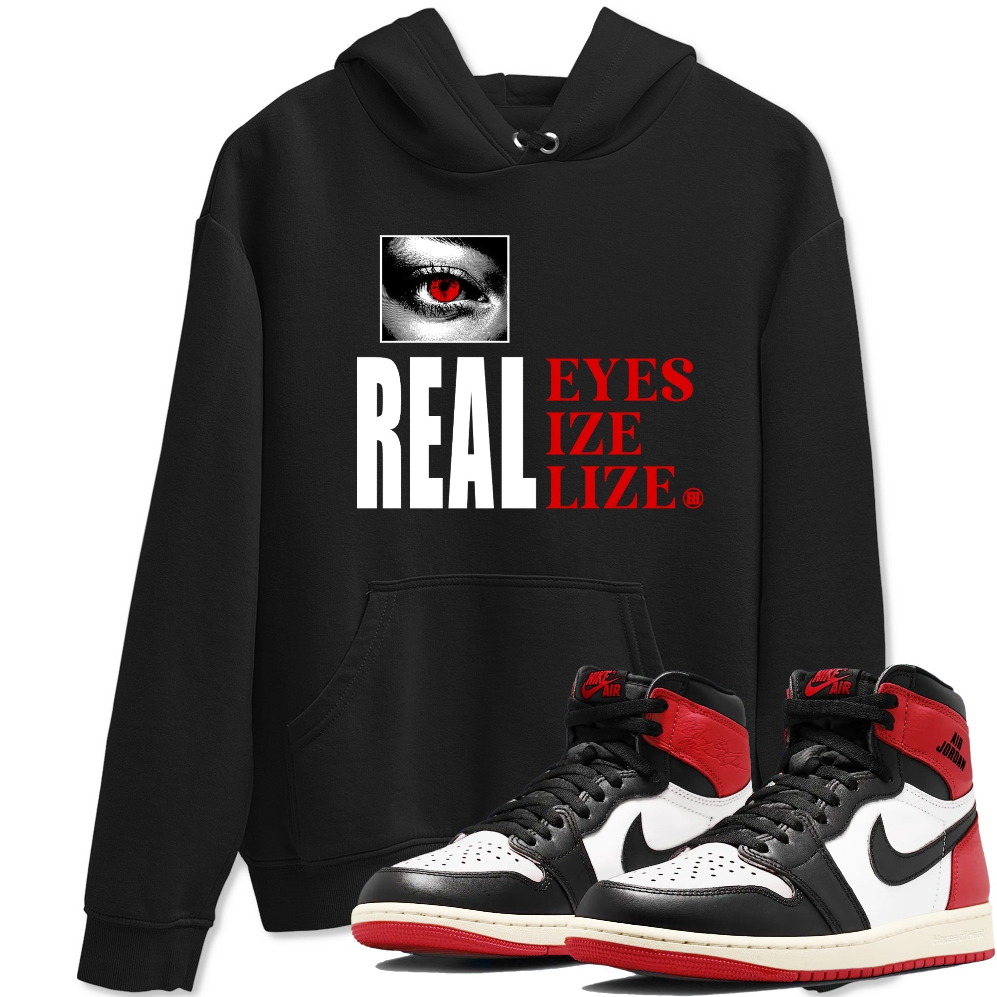 Real Eyes snkmatch Tees - Air Jordan 1 Black Toe