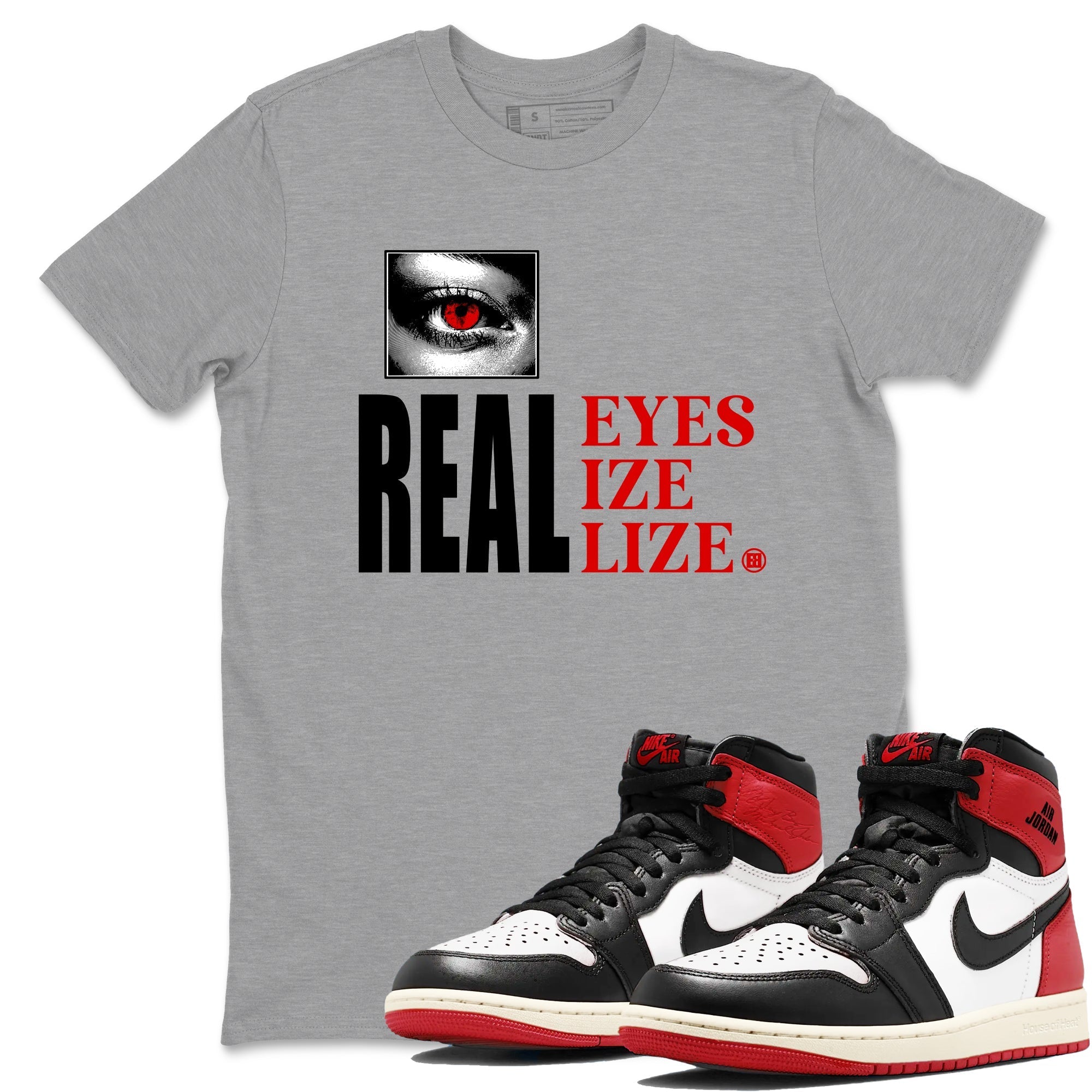 Real Eyes snkmatch Tees - Air Jordan 1 Black Toe