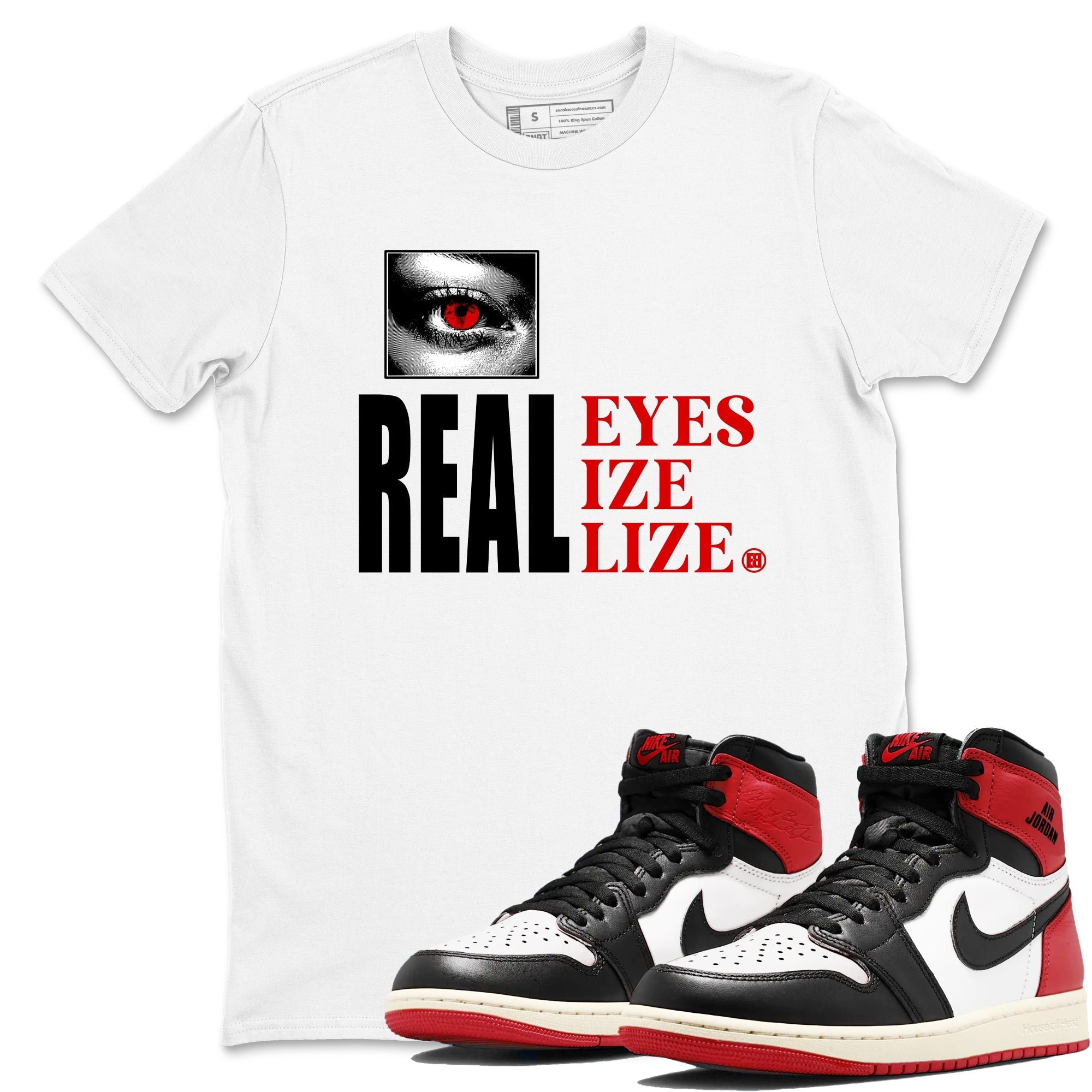 Real Eyes snkmatch Tees - Air Jordan 1 Black Toe