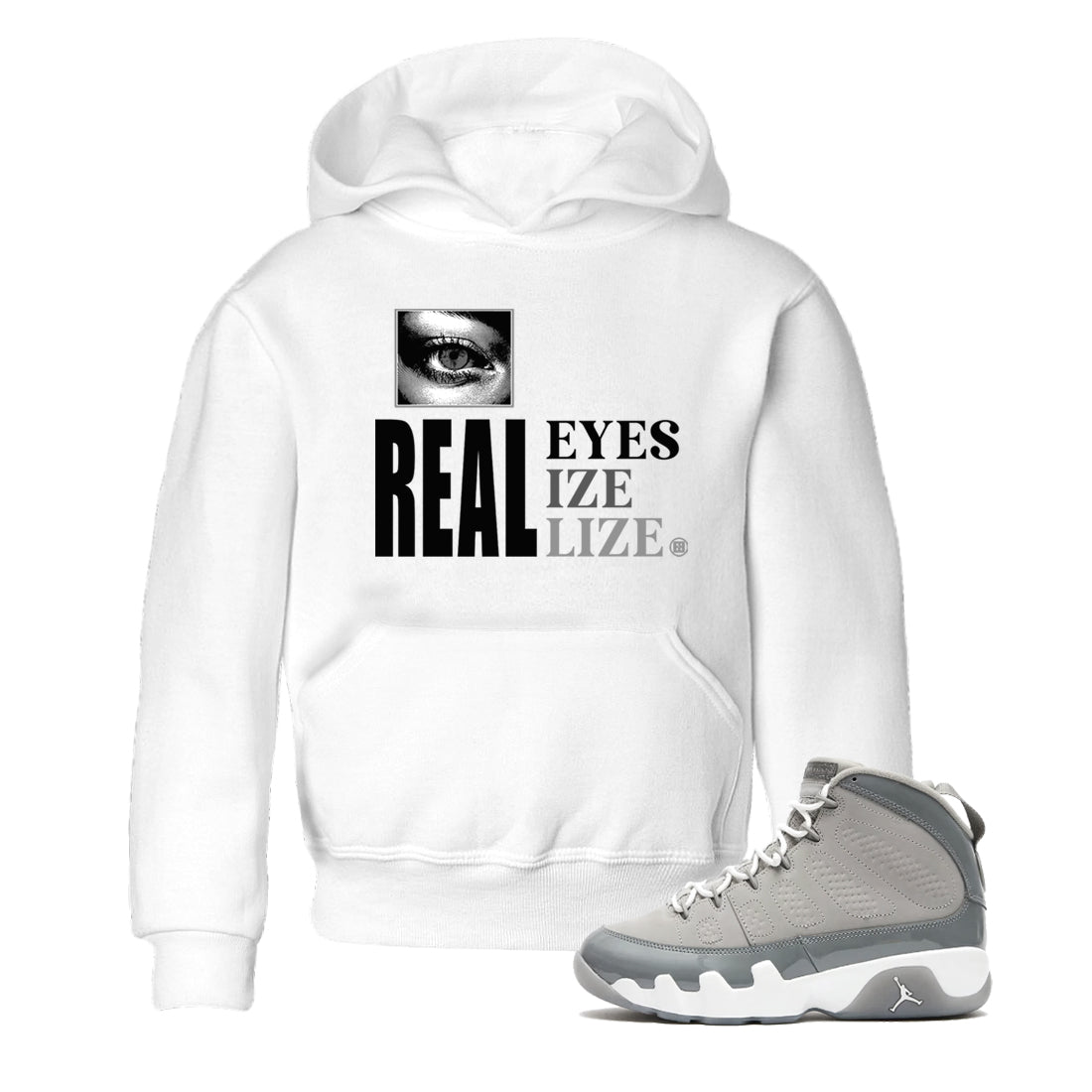 Real Eyes snkmatch Tees Kids - Air Jordan 9 Cool Grey