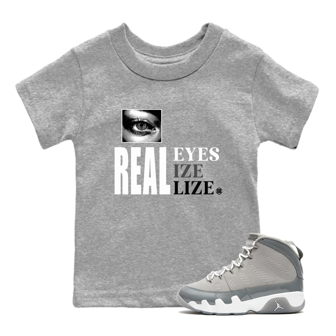 Real Eyes snkmatch Tees Kids - Air Jordan 9 Cool Grey