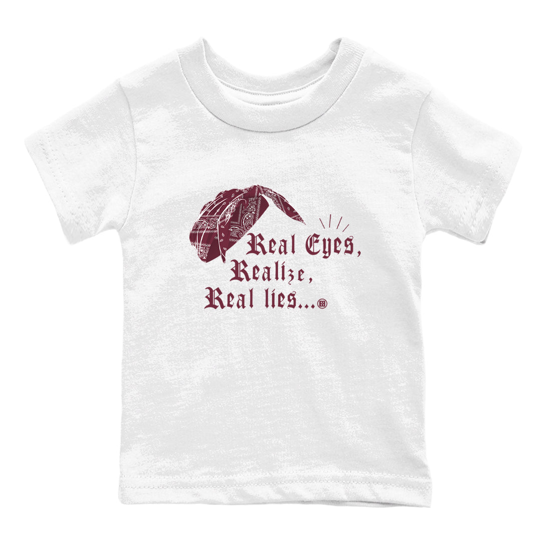 Real Eyes Realize Real Lies snkmatch Tees Kids - Air Jordan 1 Metallic Burgundy