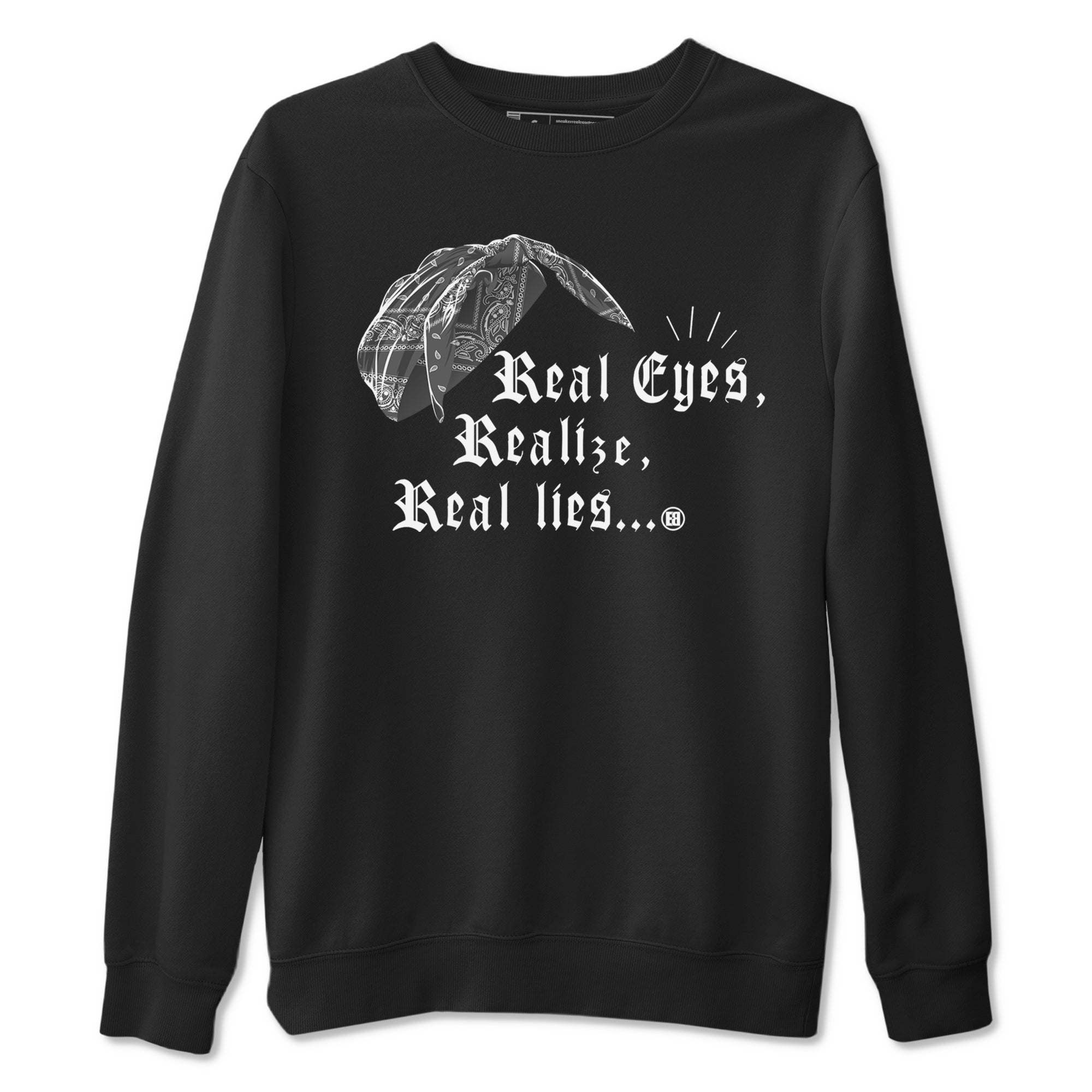 Real Eyes Realize Real Lies snkmatch Tees - Air Jordan 12 Black Wolf Grey