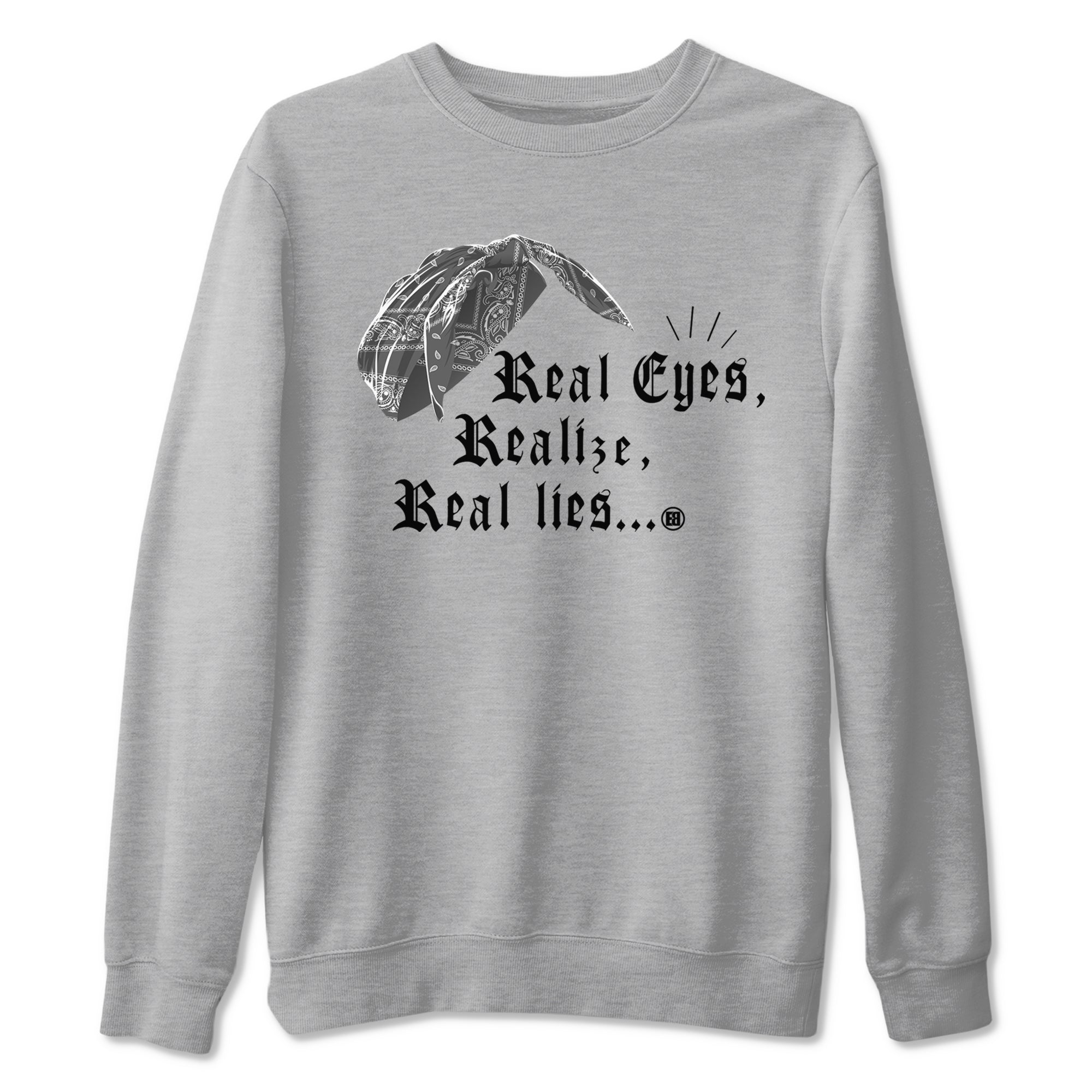 Real Eyes Realize Real Lies snkmatch Tees - Air Jordan 12 Black Wolf Grey