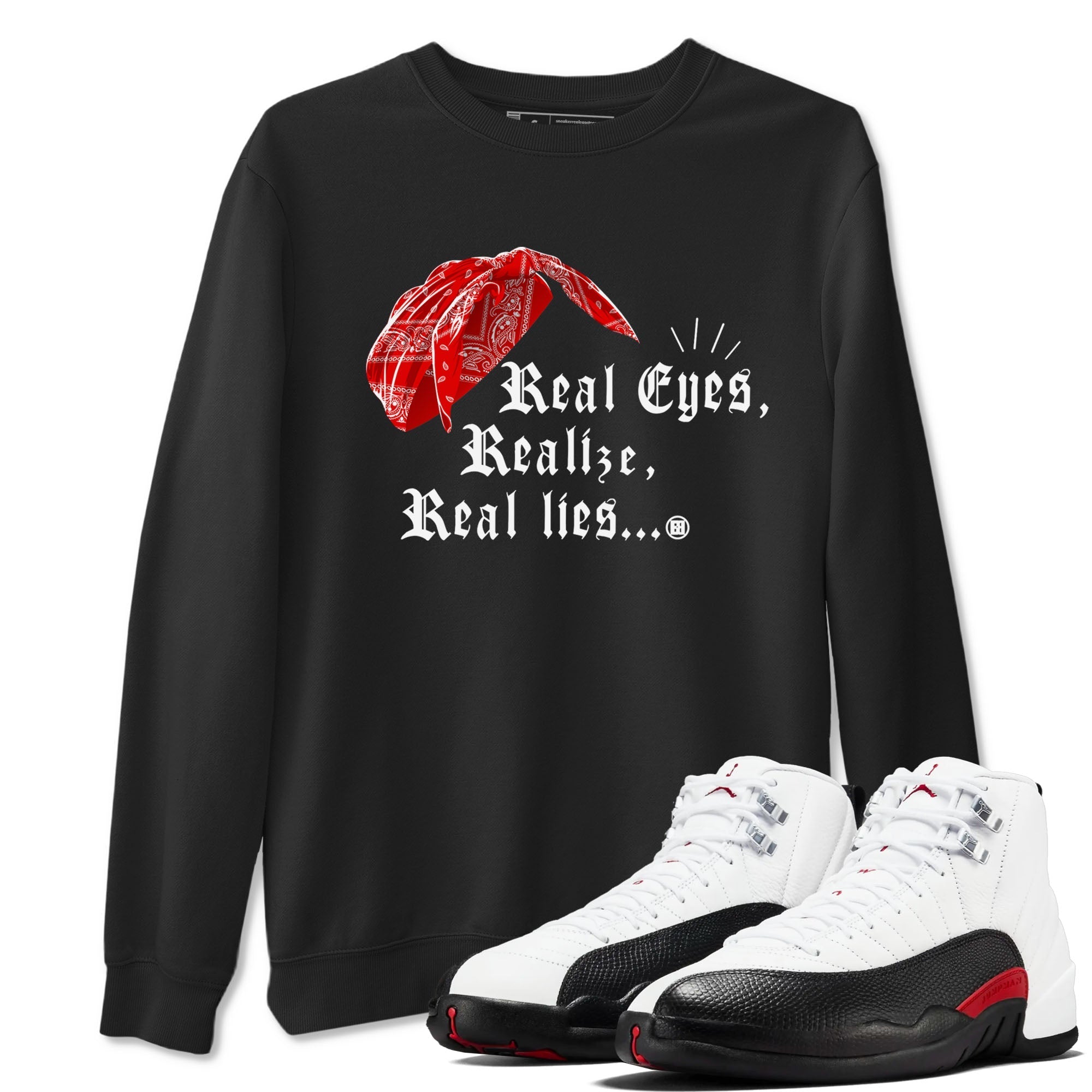 Real Eyes Realize Real Lies snkmatch Tees - Air Jordan 12 Taxi Flip
