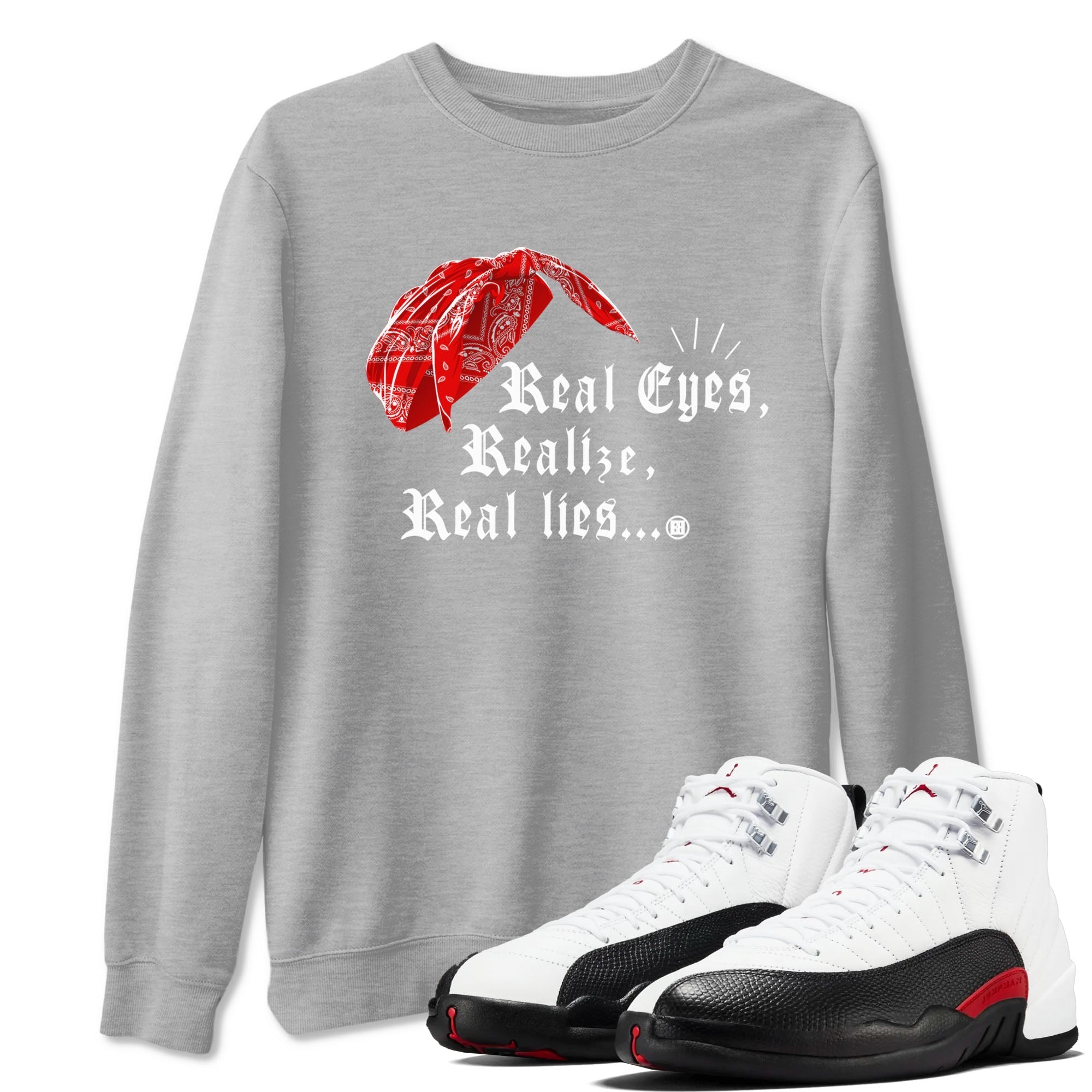 Real Eyes Realize Real Lies snkmatch Tees - Air Jordan 12 Taxi Flip