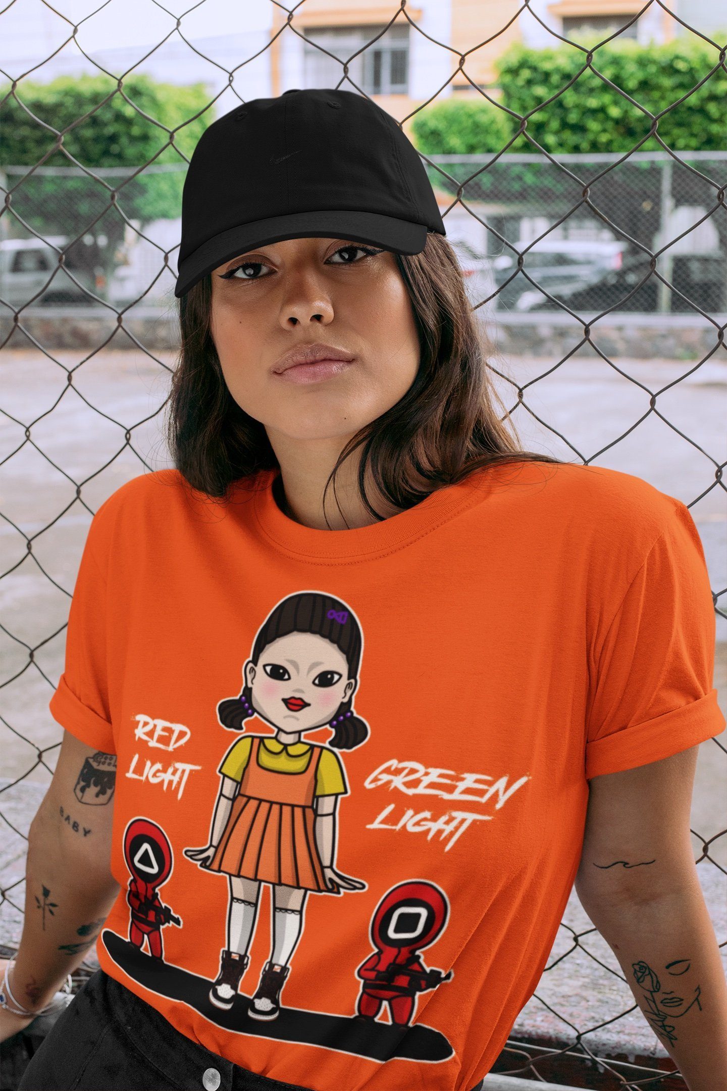 Red Light Green Light Unisex Tops - Air Jordan 1 Electro Orange