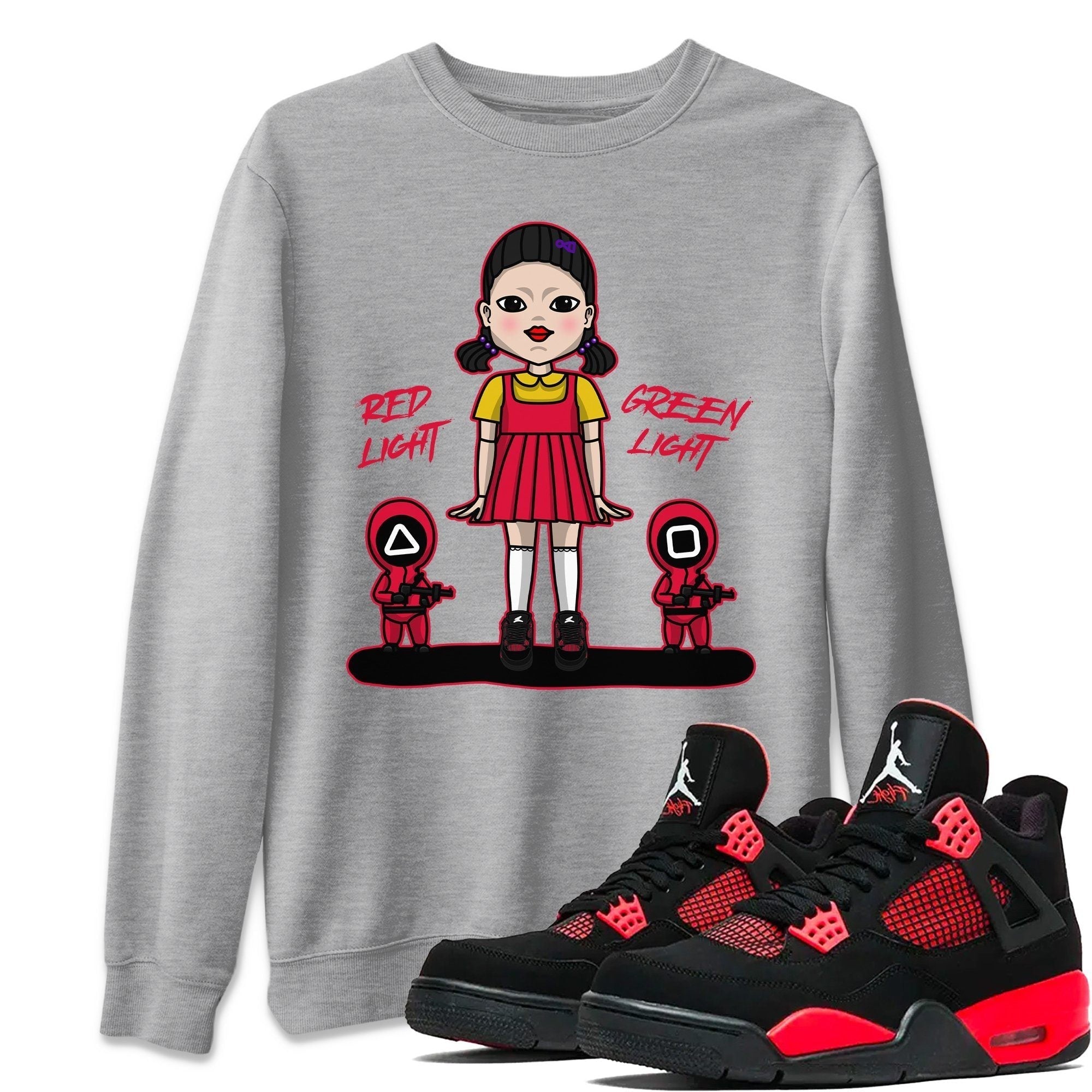 Red Light Green Light Unisex Tops - Air Jordan 4 Red Thunder