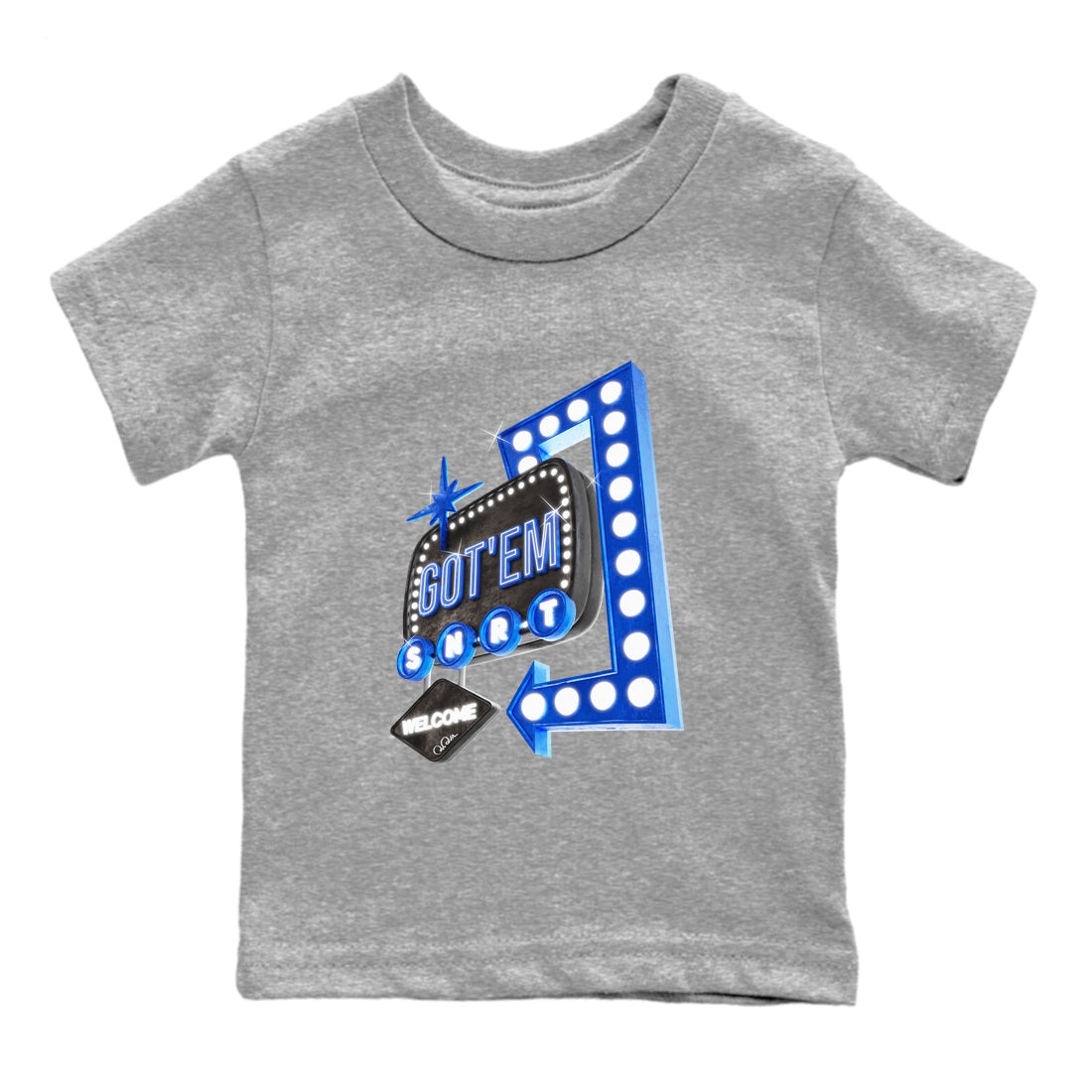 Retro Neon Sign snkmatch Tee Kids - Air Jordan 1 Royal Reimagined
