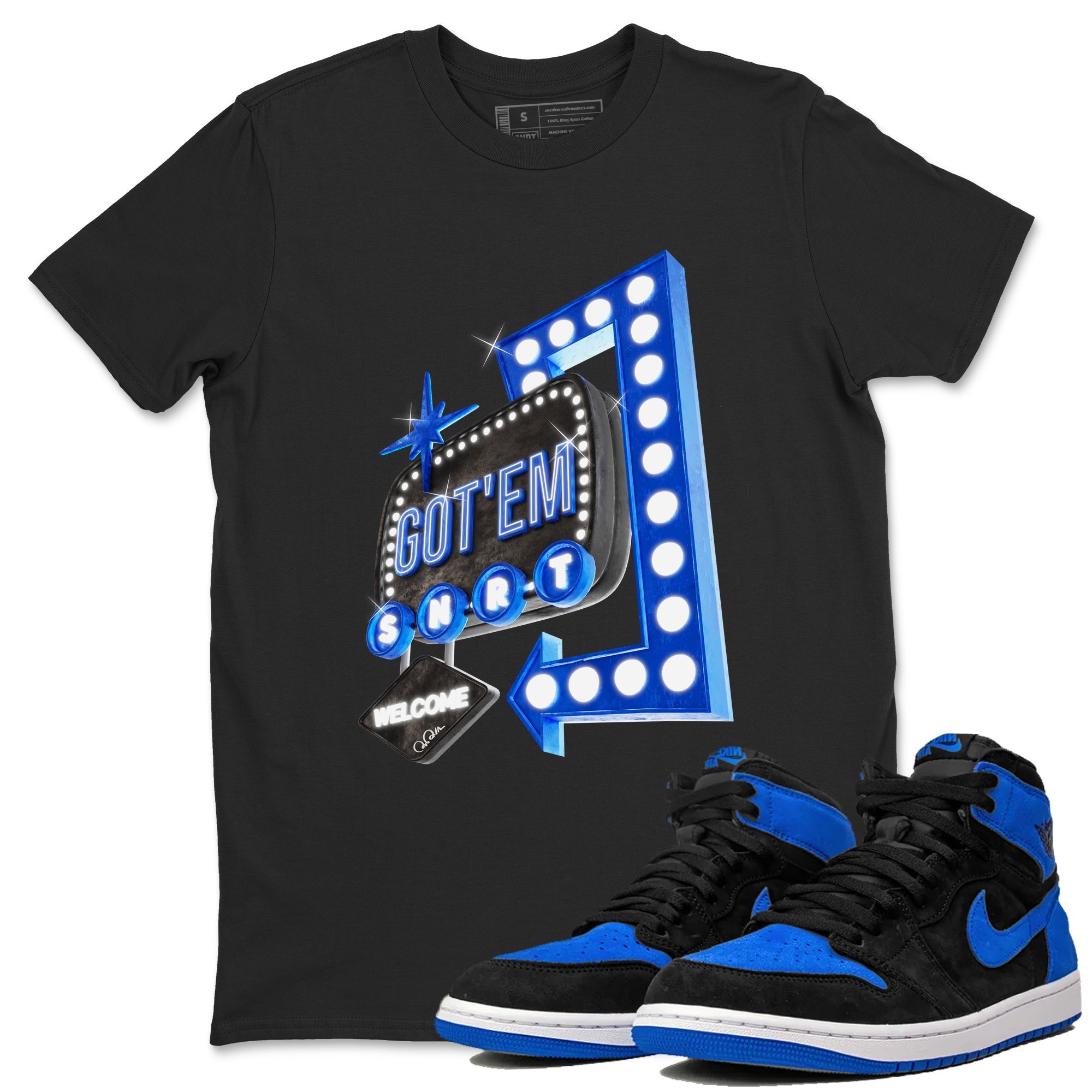 Retro Neon Sign snkmatch Tee - Air Jordan 1 Royal Reimagined