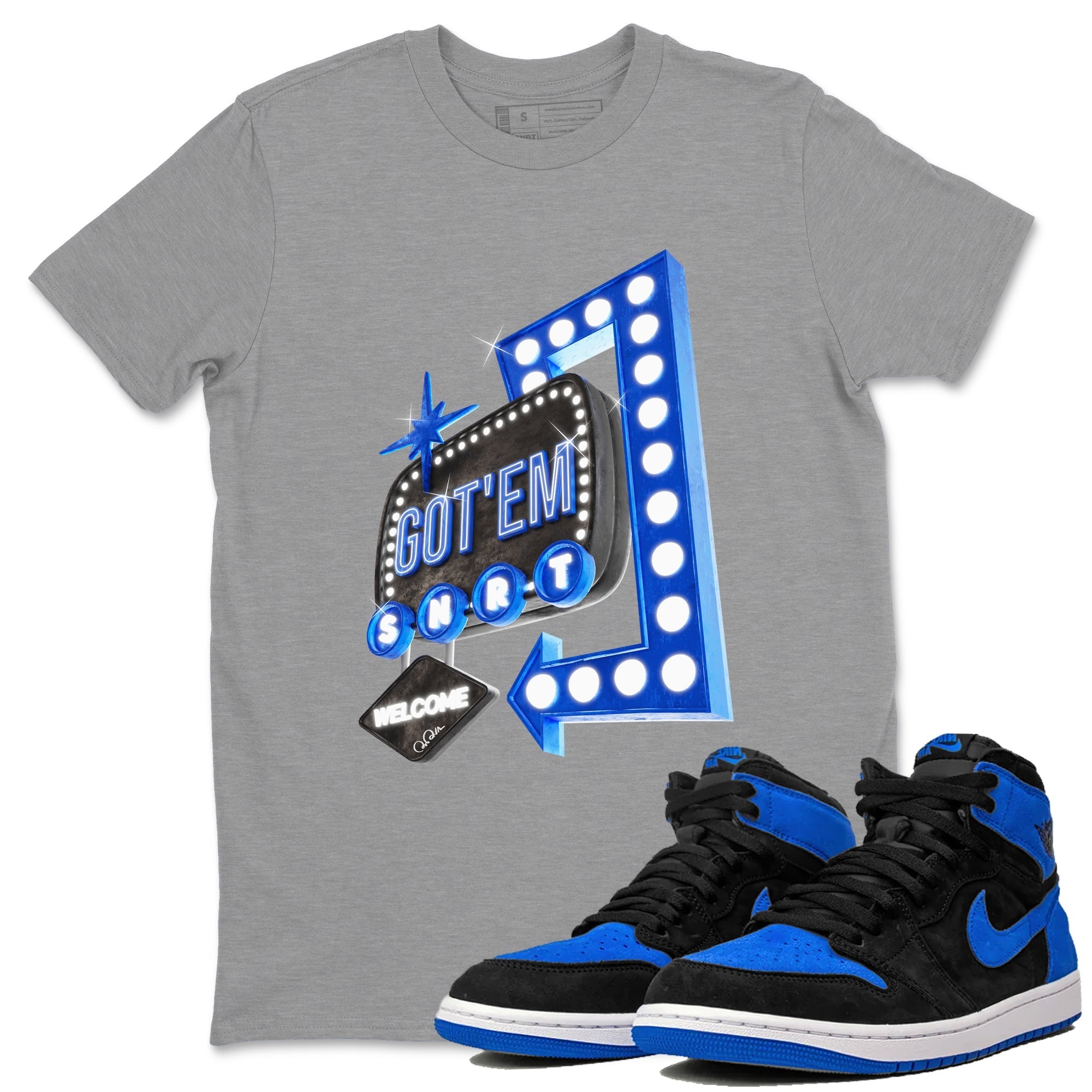 Retro Neon Sign snkmatch Tee - Air Jordan 1 Royal Reimagined