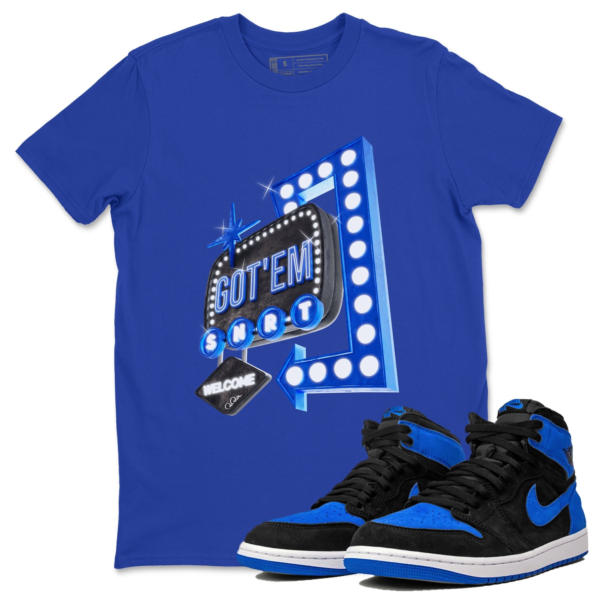 Retro Neon Sign snkmatch Tee - Air Jordan 1 Royal Reimagined