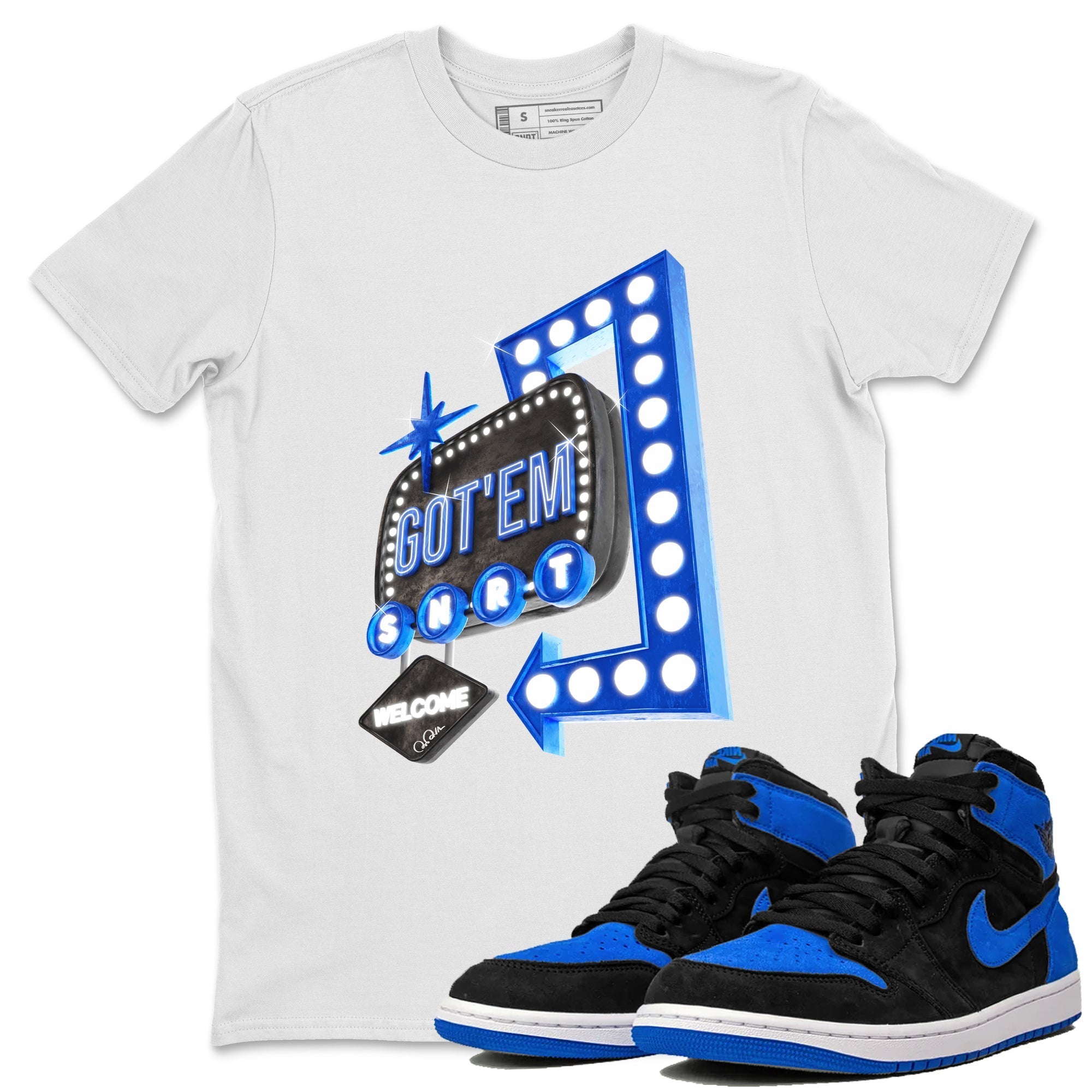 Retro Neon Sign snkmatch Tee - Air Jordan 1 Royal Reimagined