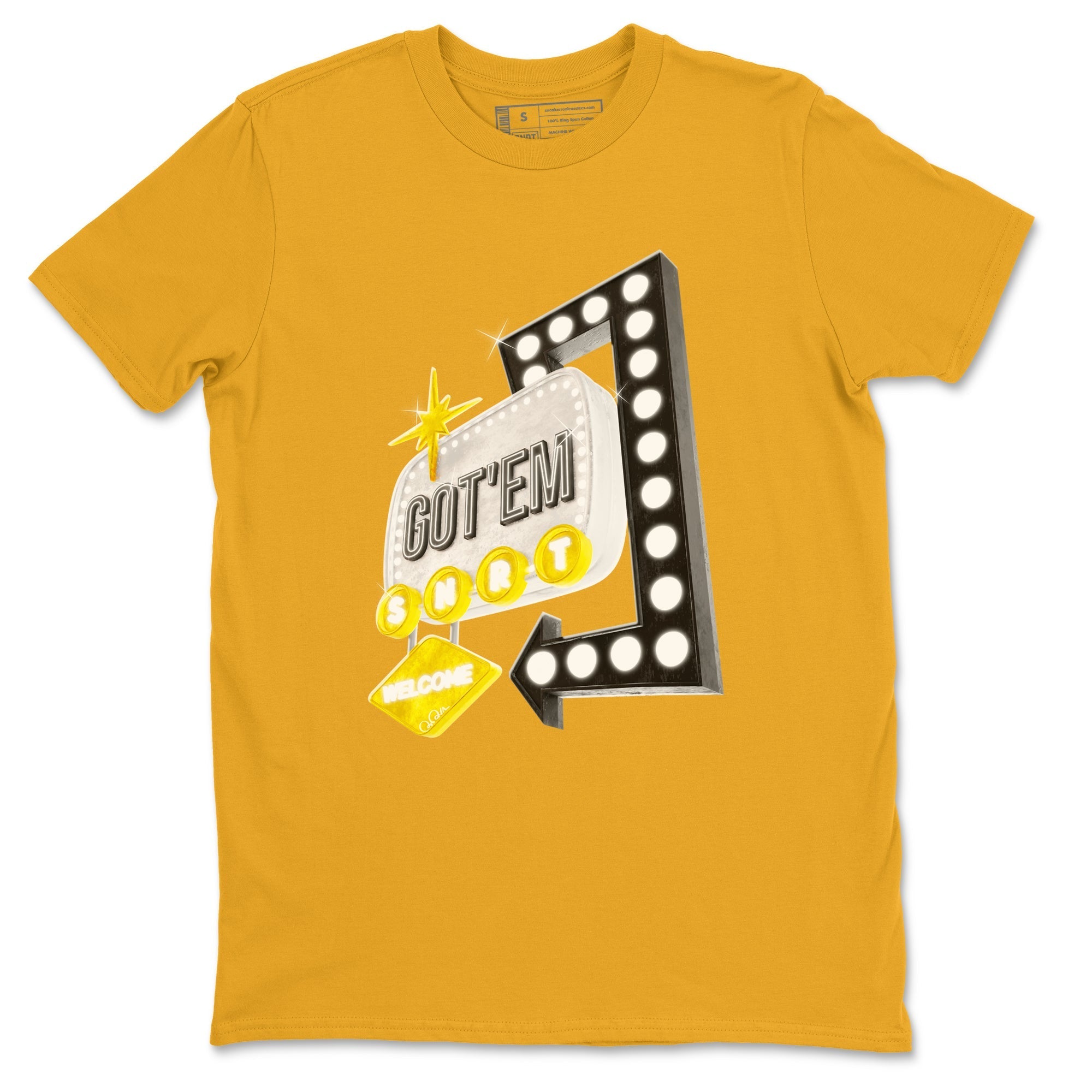 Retro Neon Sign snkmatch Tees - Air Jordan 1 Yellow Ochre
