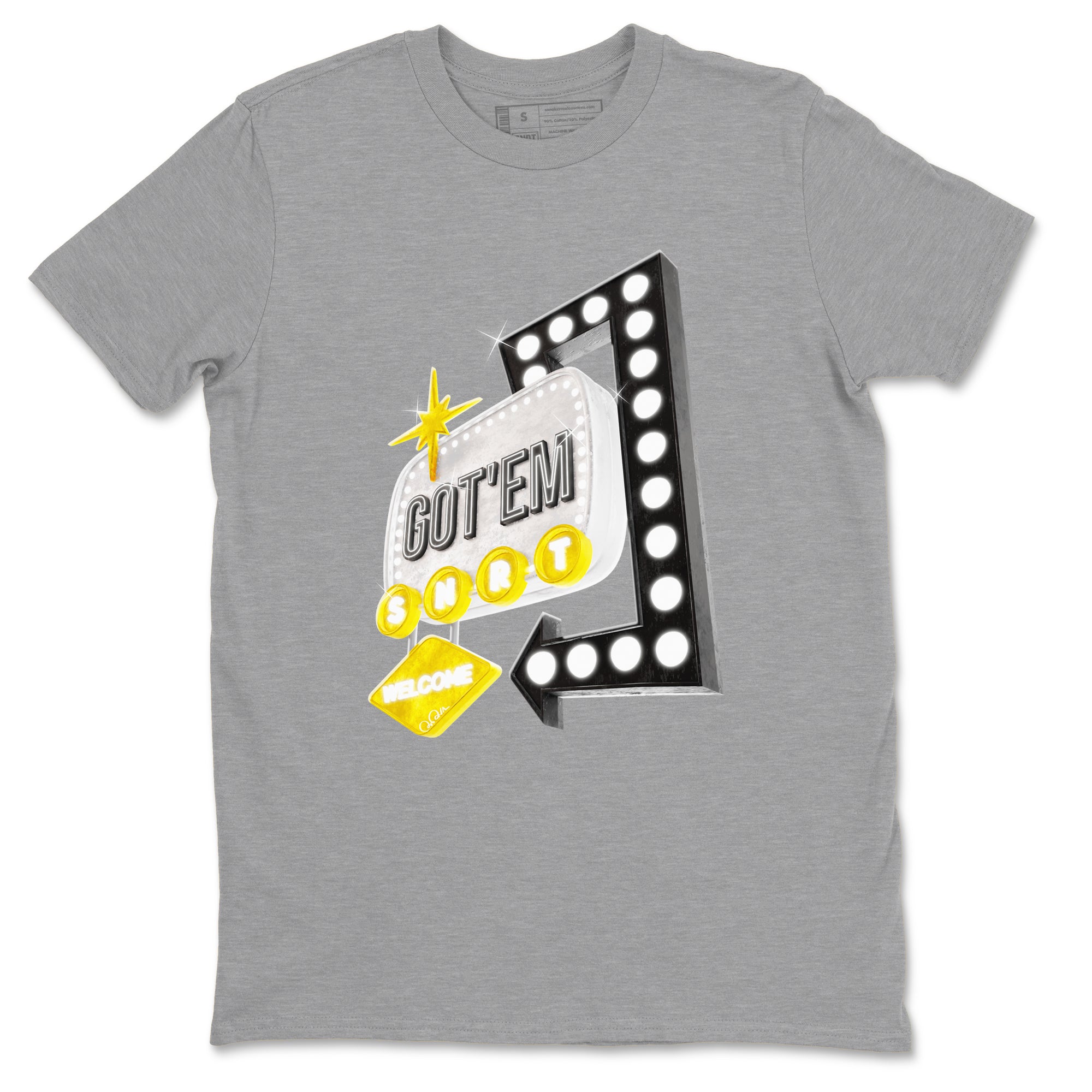 Retro Neon Sign snkmatch Tees - Air Jordan 1 Yellow Ochre