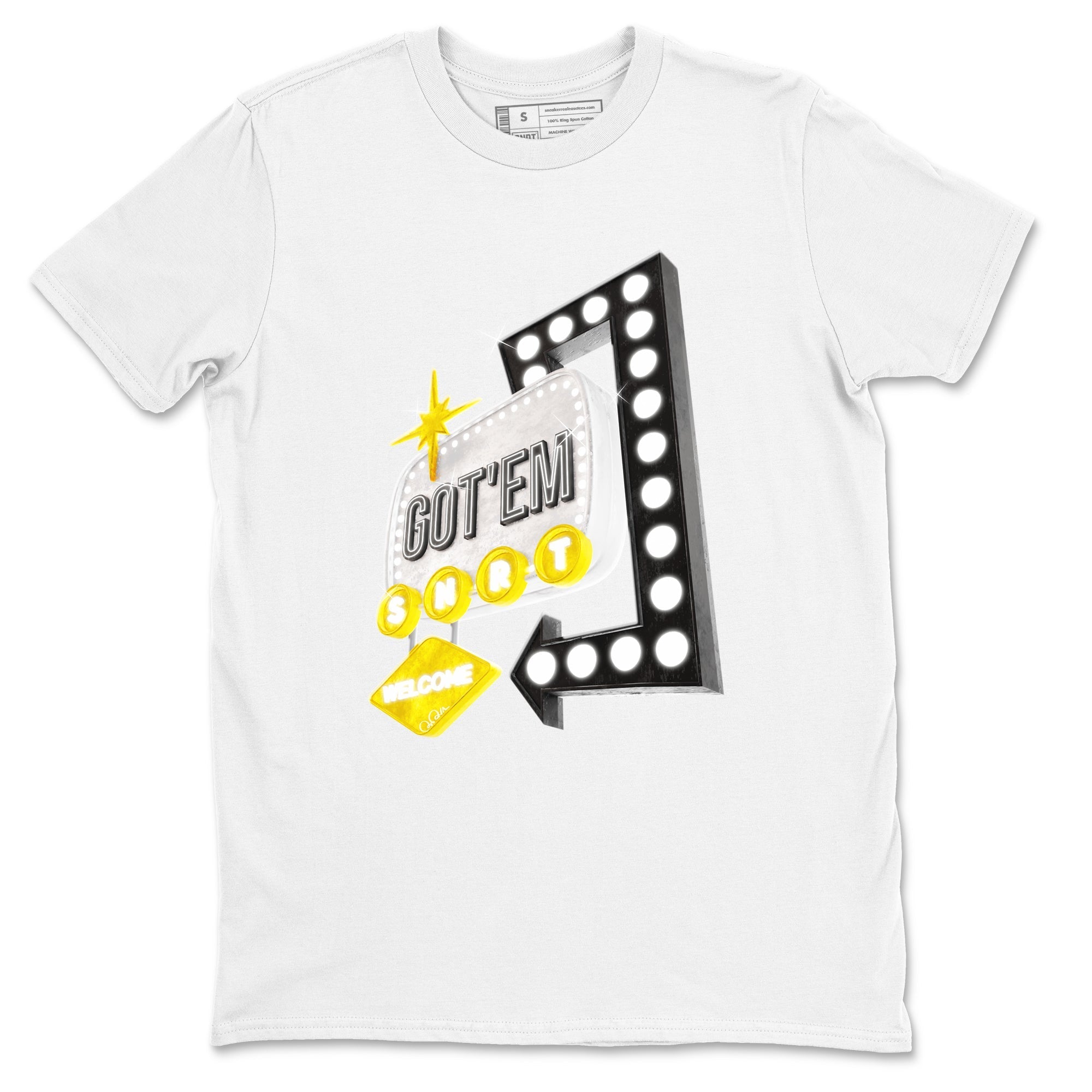 Retro Neon Sign snkmatch Tees - Air Jordan 1 Yellow Ochre