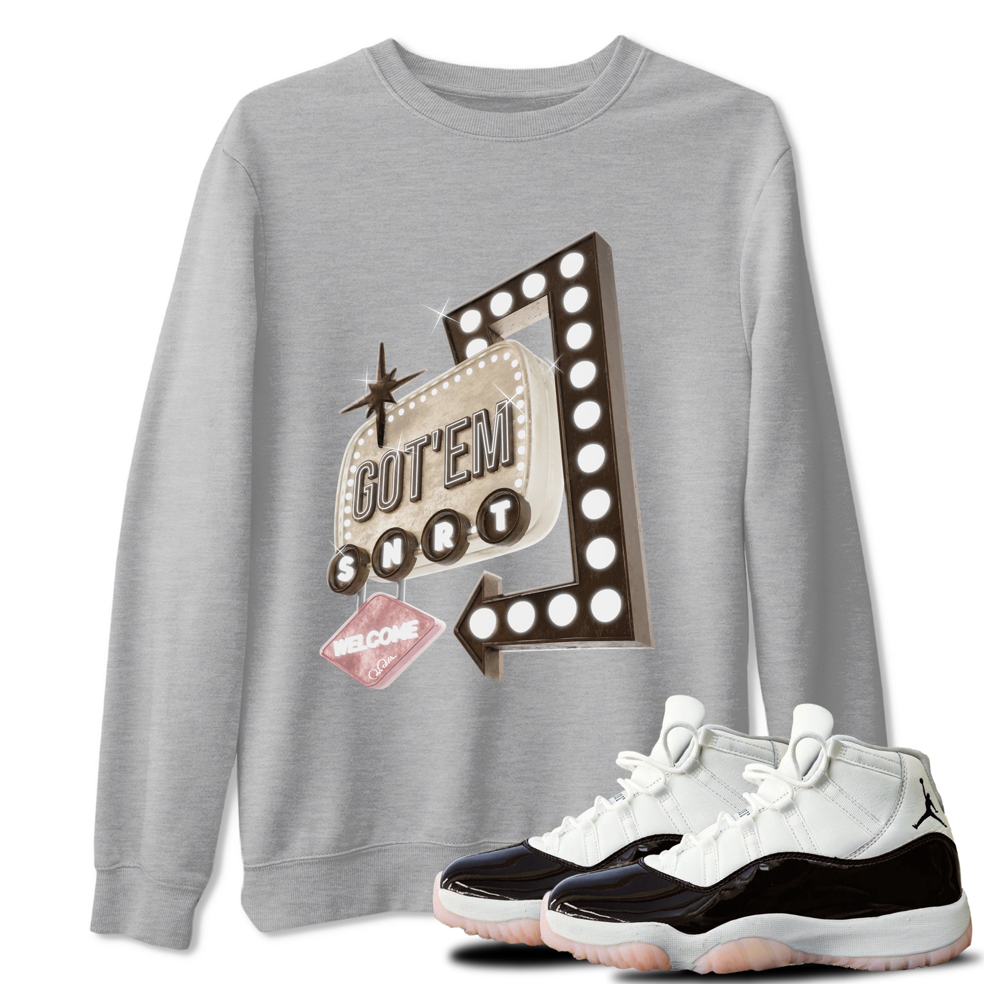 Retro Neon Sign snkmatch Tee - Air Jordan 11 Neapolitan