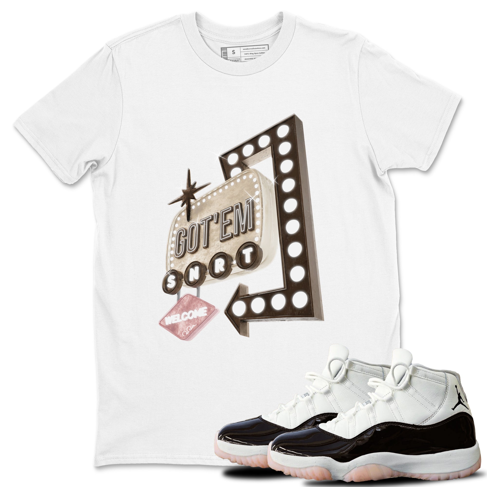 Retro Neon Sign snkmatch Tee - Air Jordan 11 Neapolitan