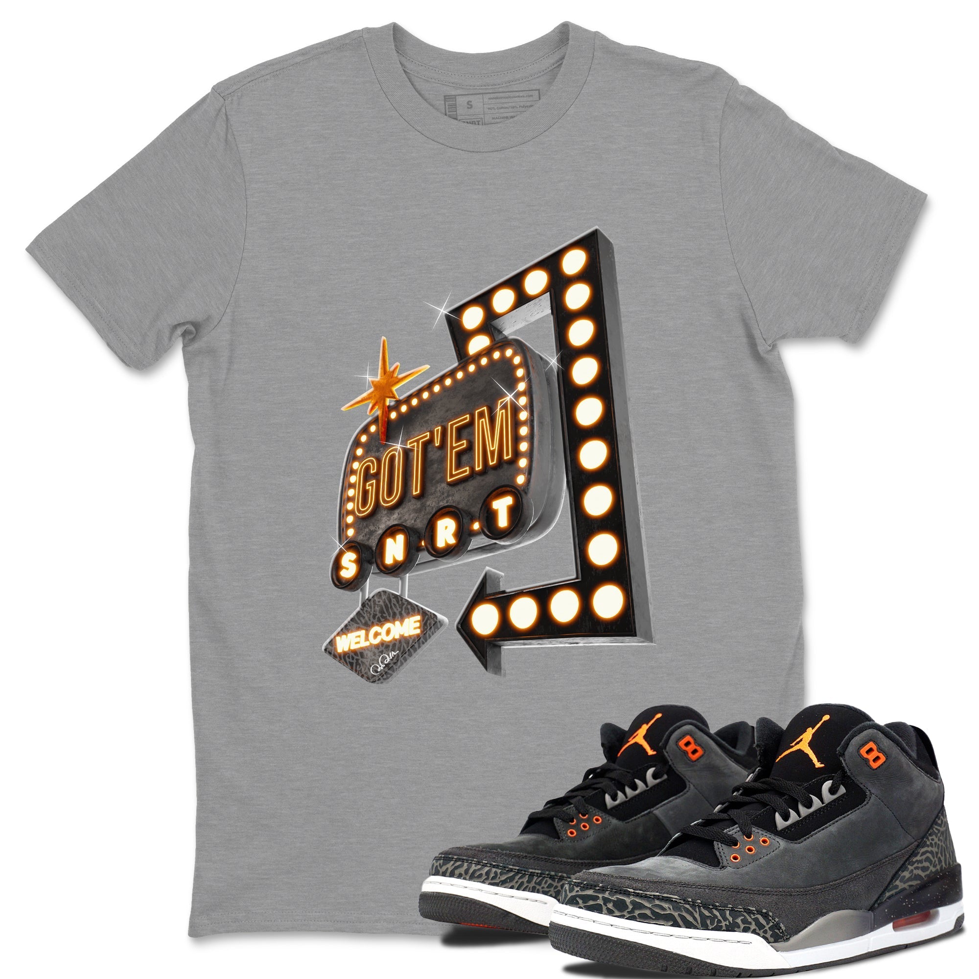 Retro Neon Sign snkmatch Tee - Air Jordan 3 Fear