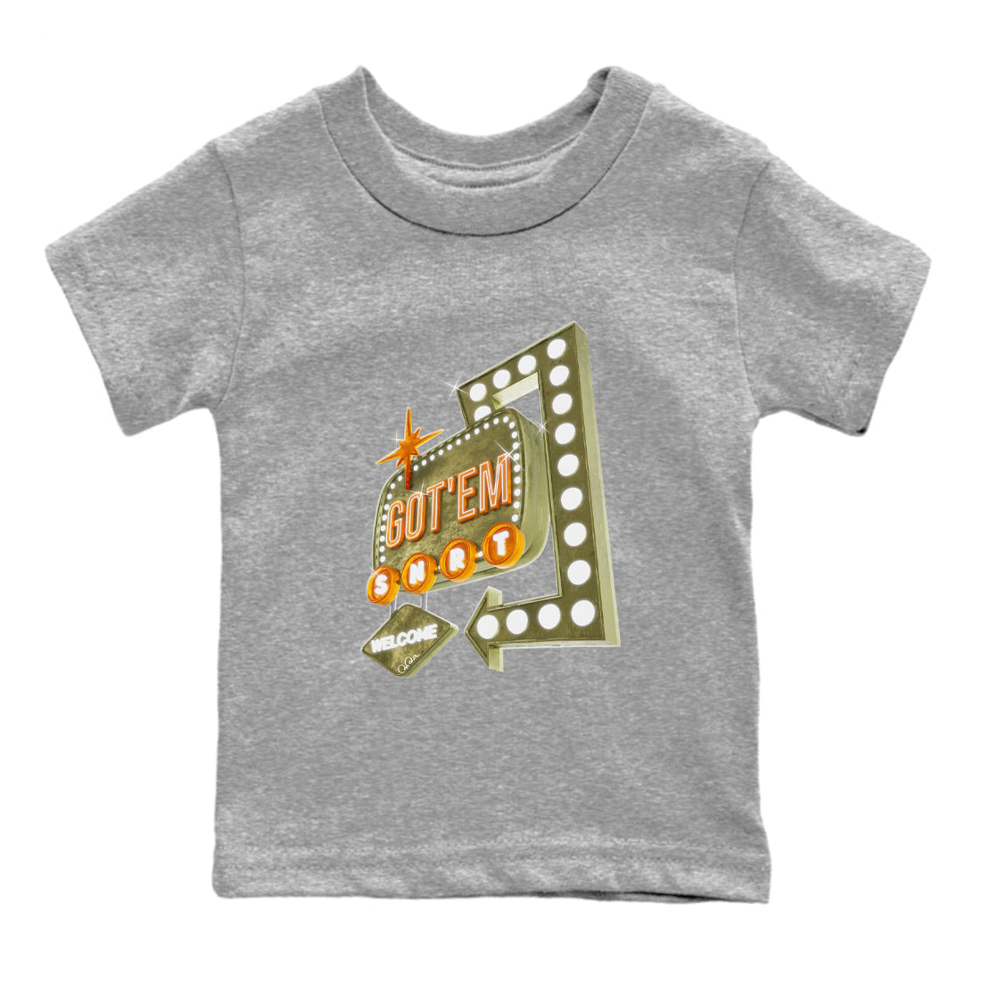 Retro Neon Sign snkmatch Tees Kids - Air Jordan 5 Olive
