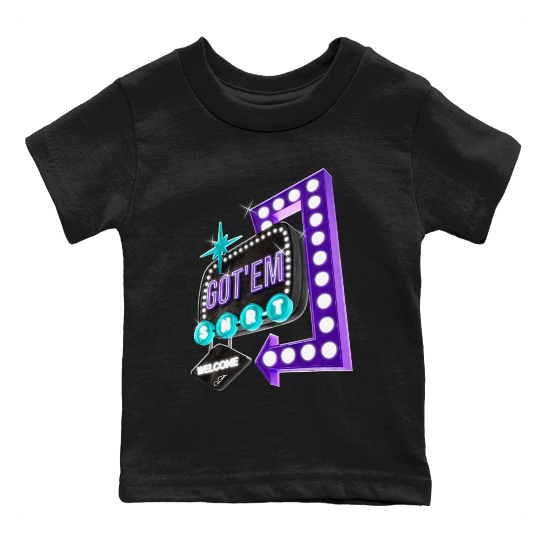 Retro Neon Sign snkmatch Tee Kids - Air Jordan 6 Aqua