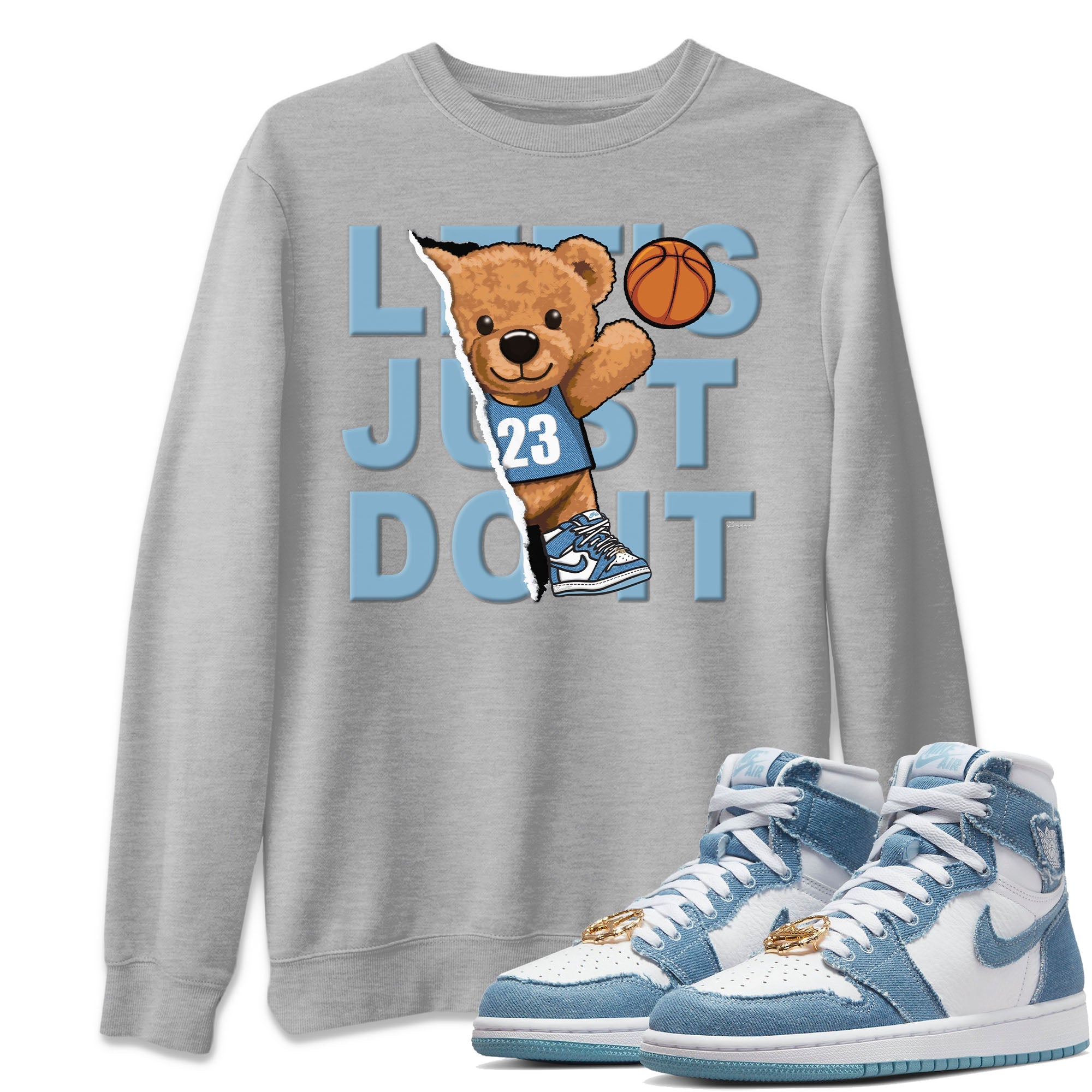 Rib Out Bear Unisex Tops - Air Jordan 1 Denim
