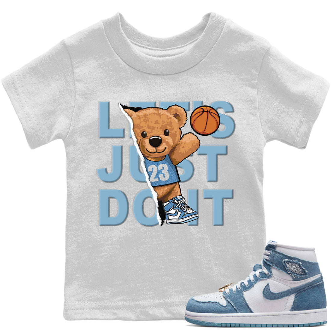 Rib Out Bear Kids Tops - Air Jordan 1 Denim