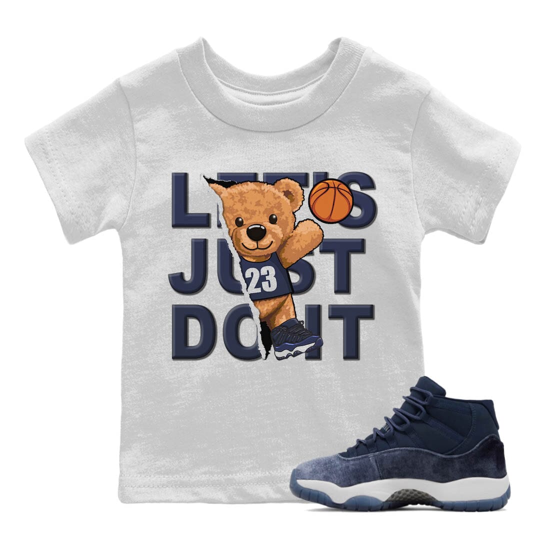Rib Out Bear Kids Tops - Air Jordan 11 Midnight Navy
