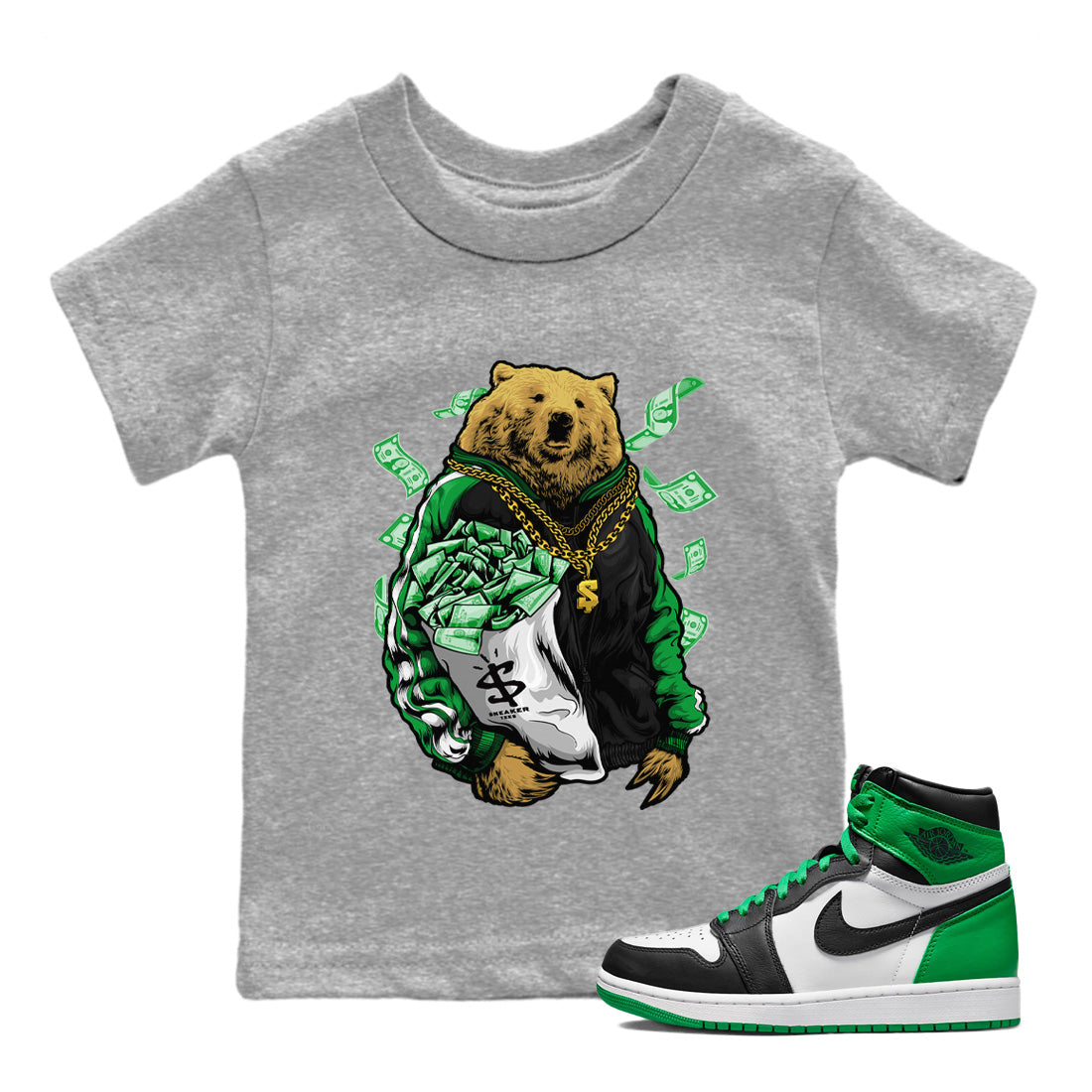 Rich Bear Kids Tops - Air Jordan 1 Celtics