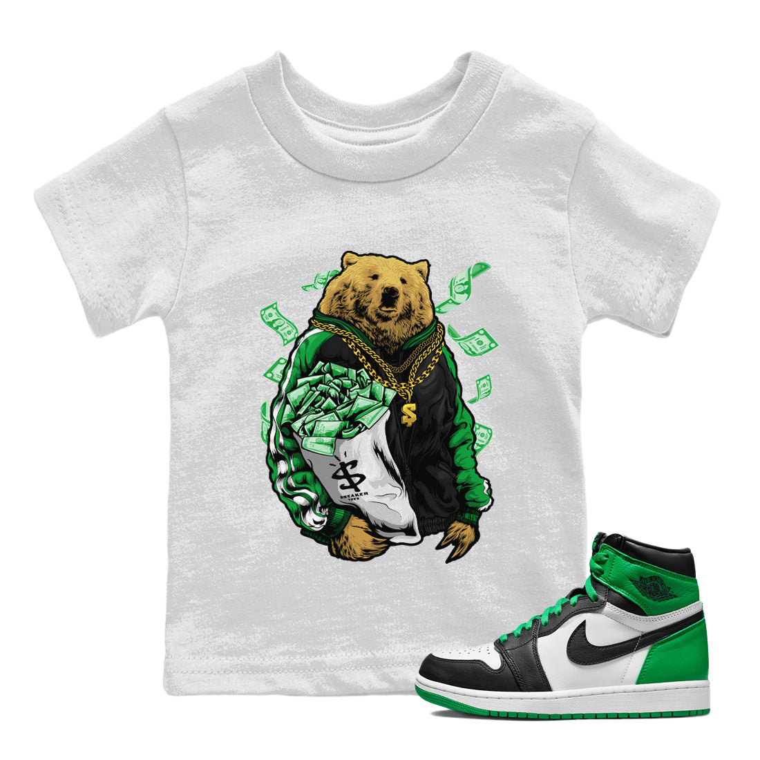 Rich Bear Kids Tops - Air Jordan 1 Celtics
