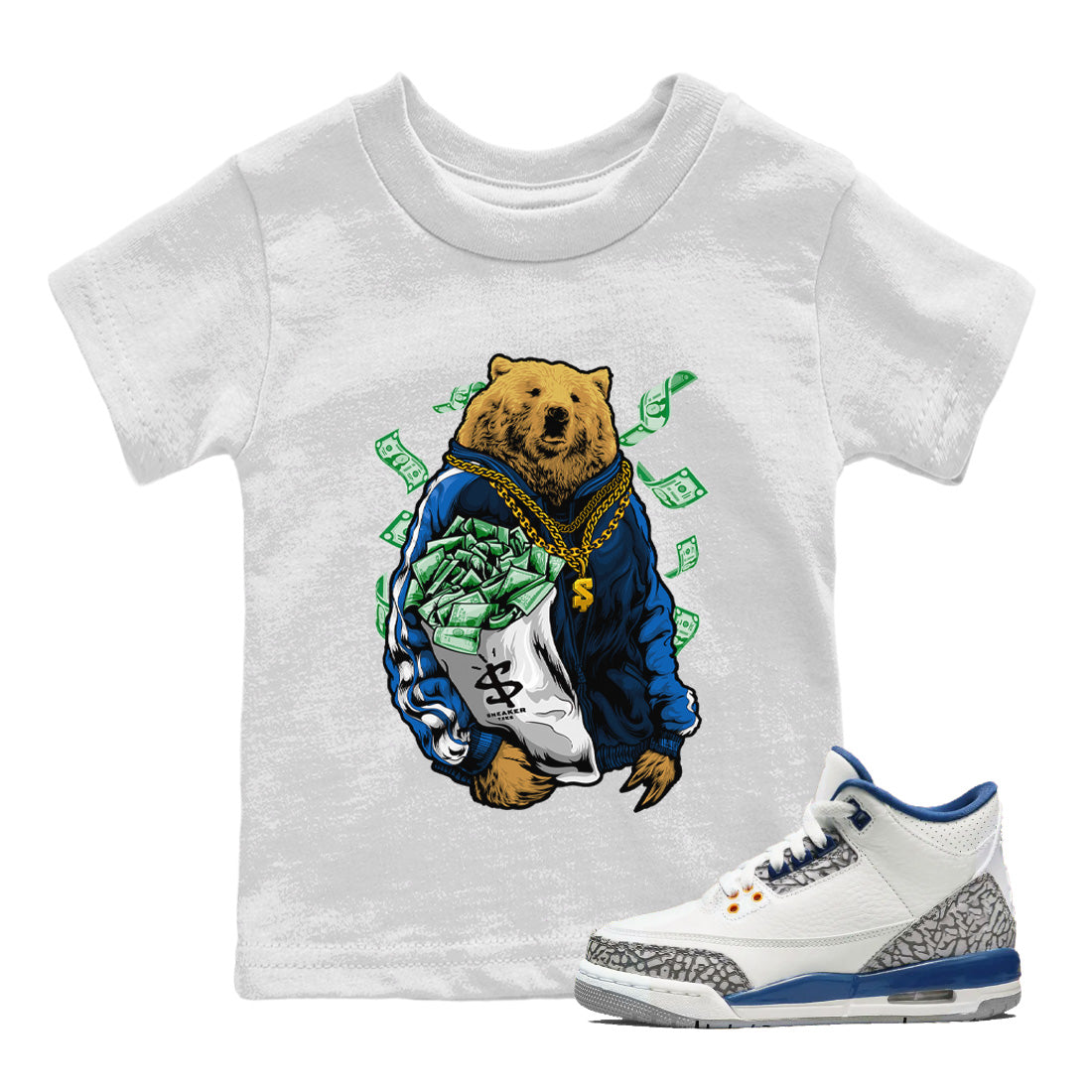 Rich Bear Kids Tops - Air Jordan 3 Wizards