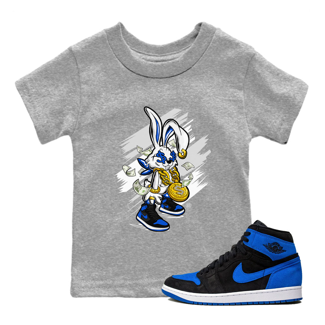 Rich Bunny snkmatch Tee Kids - Air Jordan 1 Royal Reimagined