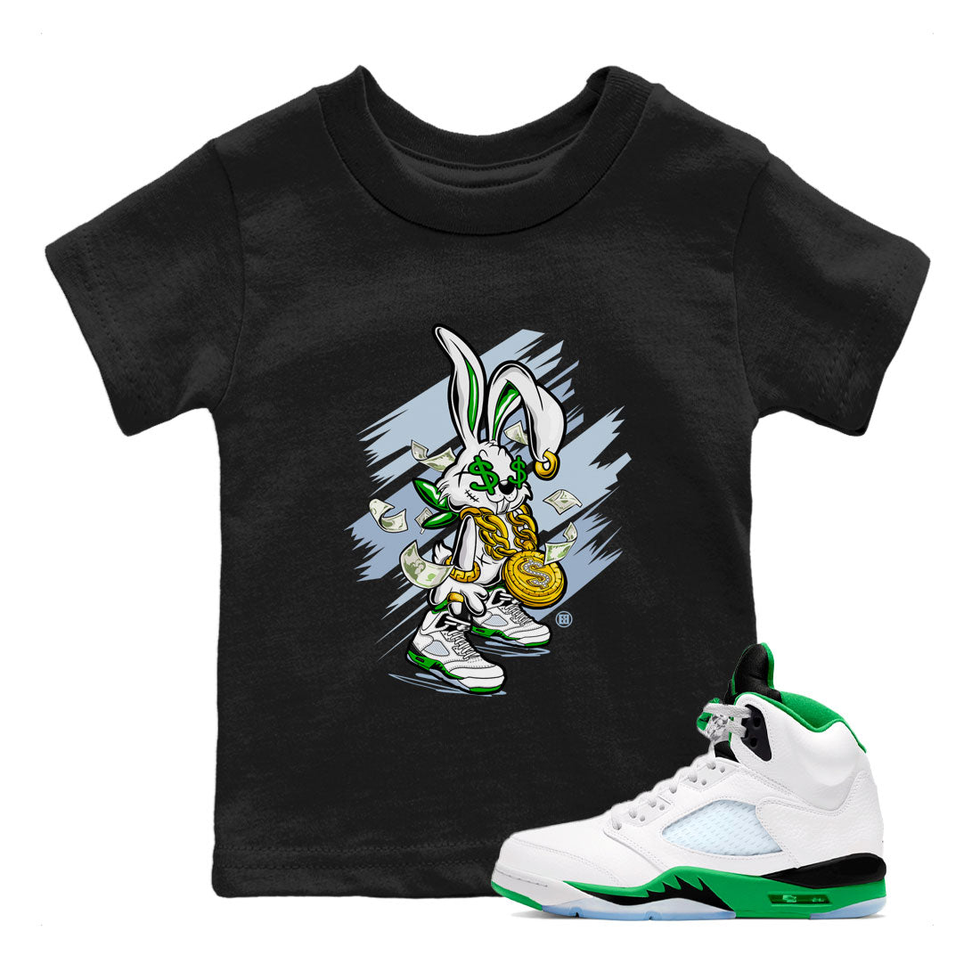 Rich Bunny snkmatch Tee Kids - Air Jordan 5 Lucky Green