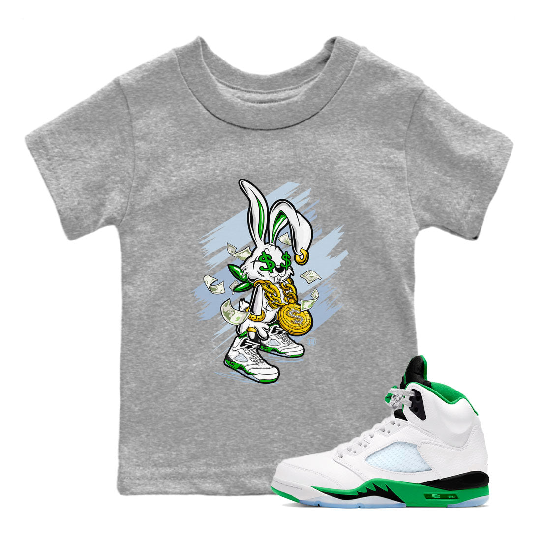 Rich Bunny snkmatch Tee Kids - Air Jordan 5 Lucky Green