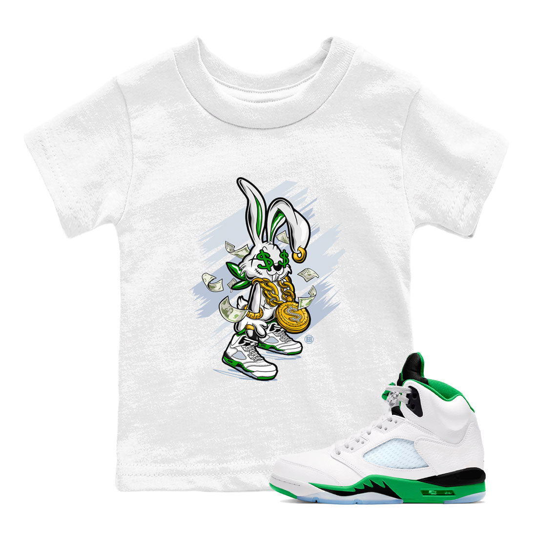 Rich Bunny snkmatch Tee Kids - Air Jordan 5 Lucky Green