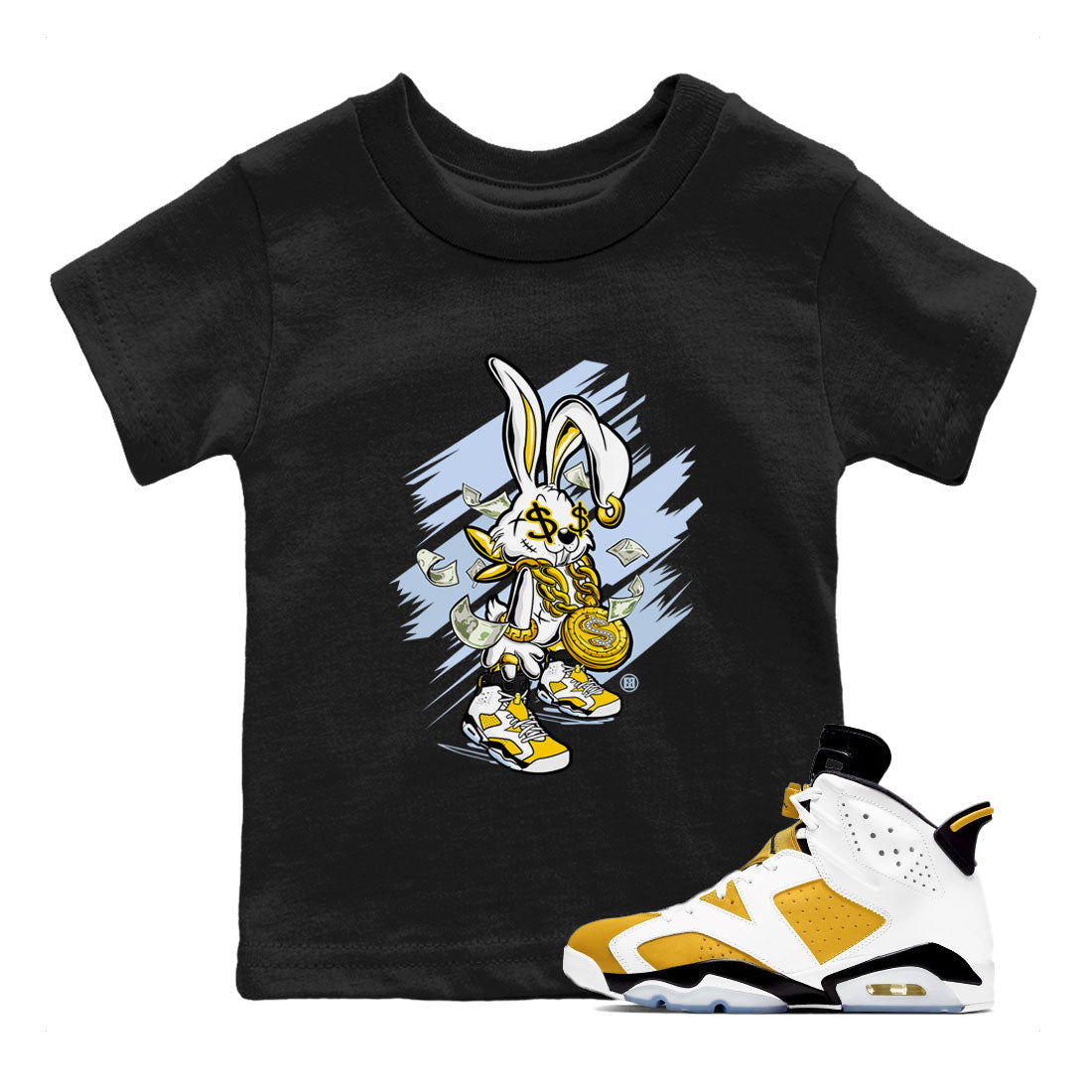 Rich Bunny snkmatch Tee Kids - Air Jordan 6 Yellow Ochre