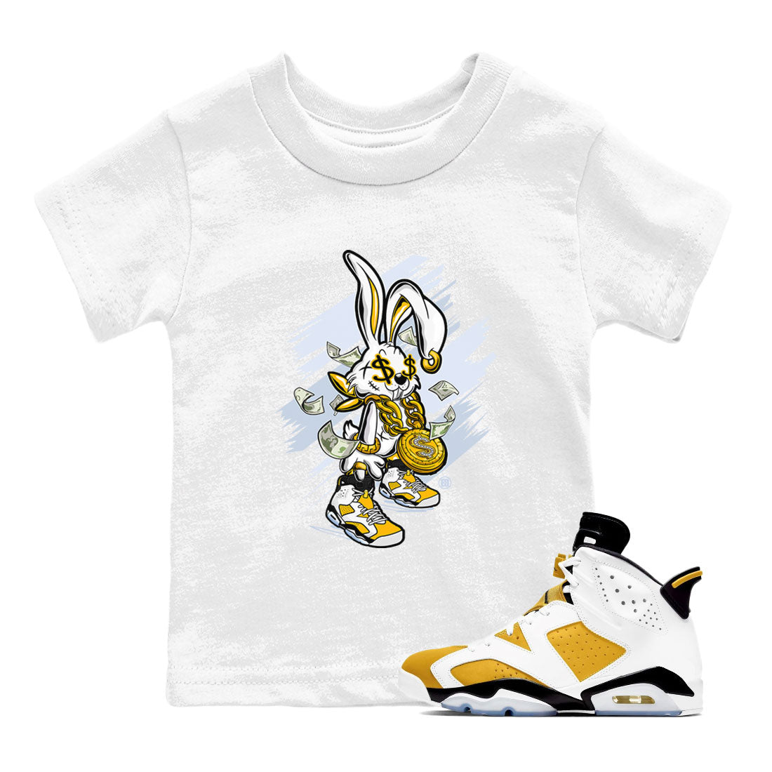 Rich Bunny snkmatch Tee Kids - Air Jordan 6 Yellow Ochre